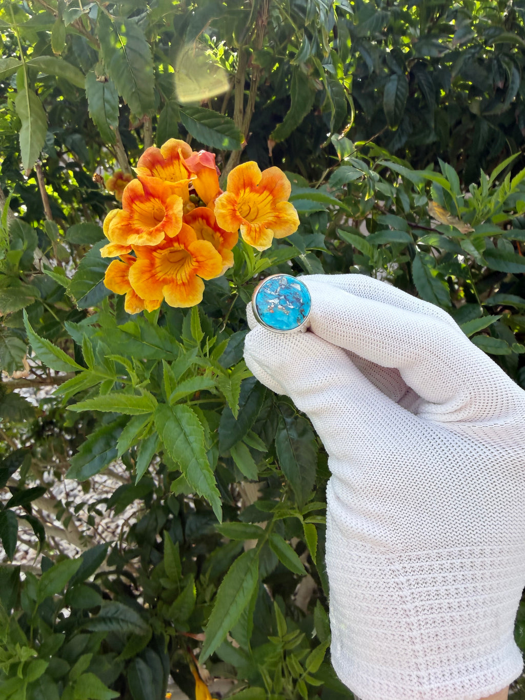 Persian Blue Turquoise and Sterling Silver Ring!! Oh My!