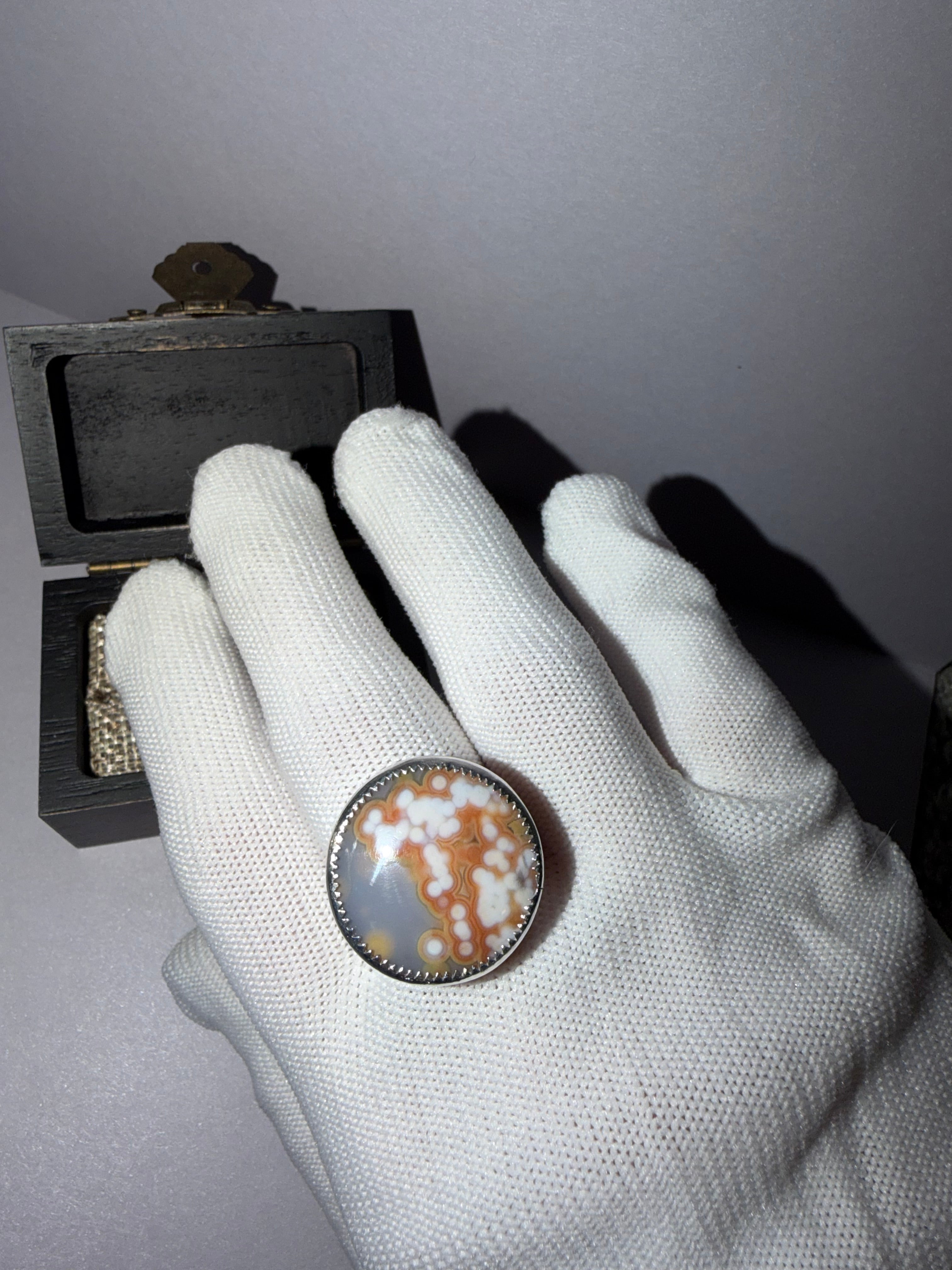 Big and Bold! Chunky Ocean Jasper "Orb" Statement Ring!
