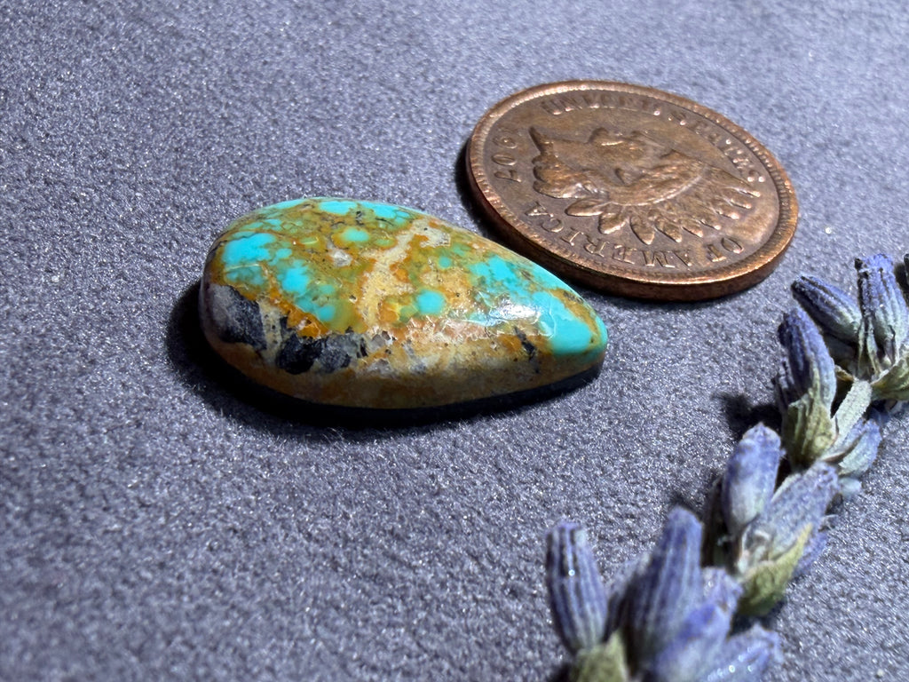 Stunning Natural BlackJack Turquoise Cabochon! On Sale!
