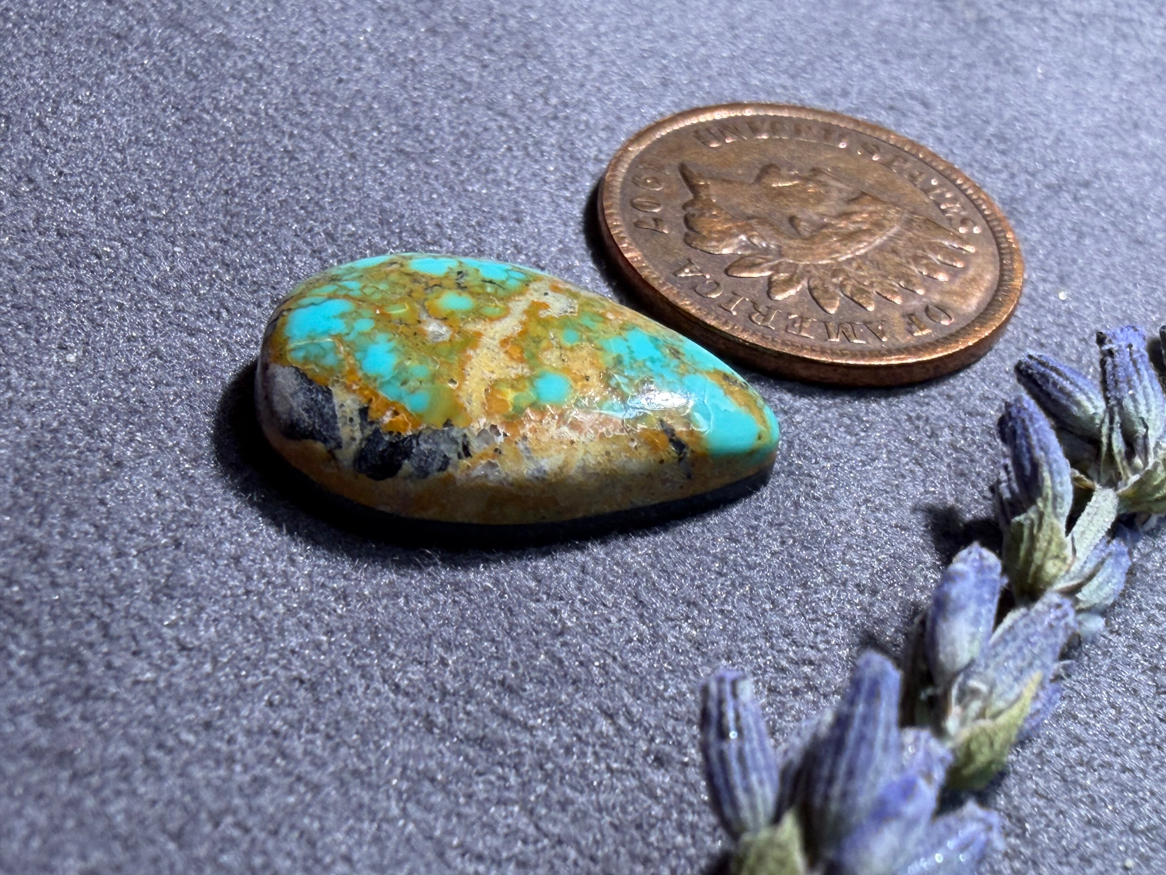 Stunning Natural BlackJack Turquoise Cabochon! On Sale!