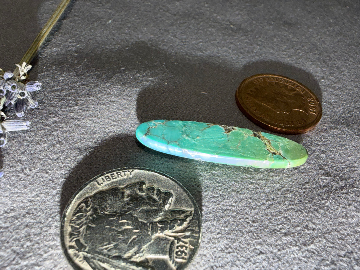 This Royston Cabochon has a stunning display of colors! Unbacked! On Sale!