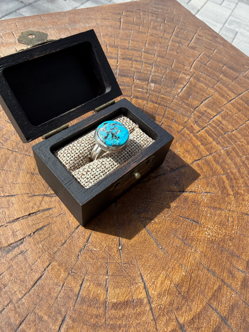 Persian Blue Turquoise and Sterling Silver Ring!! Oh My!