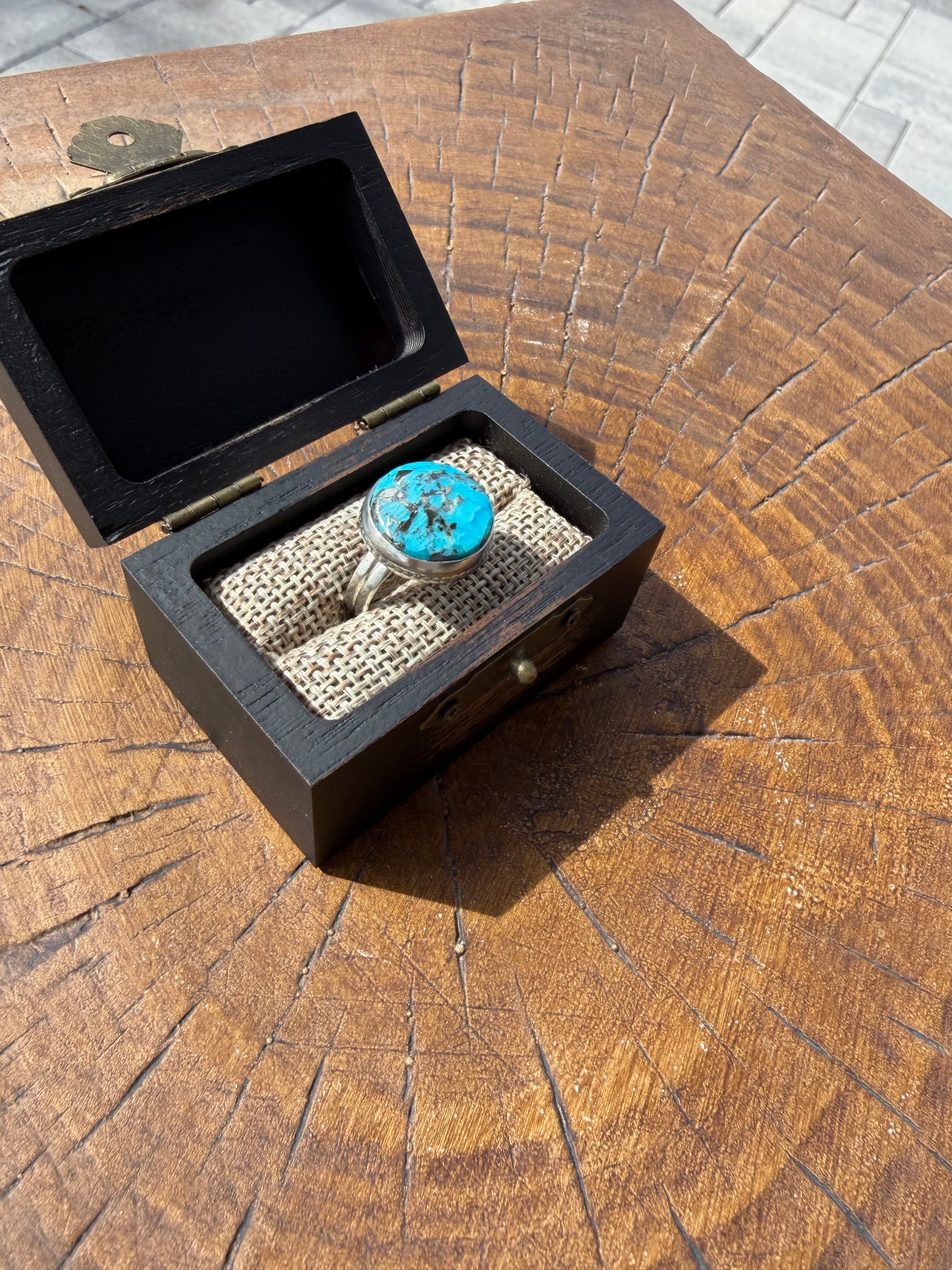 Persian Blue Turquoise and Sterling Silver Ring!! Oh My!
