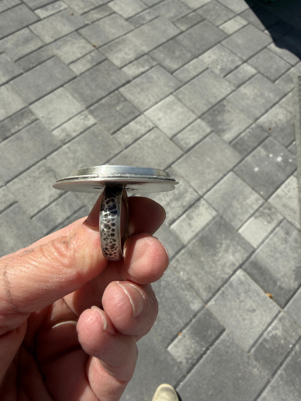 Horse Canyon Moss/Abalone/Sterling Silver Statement Ring