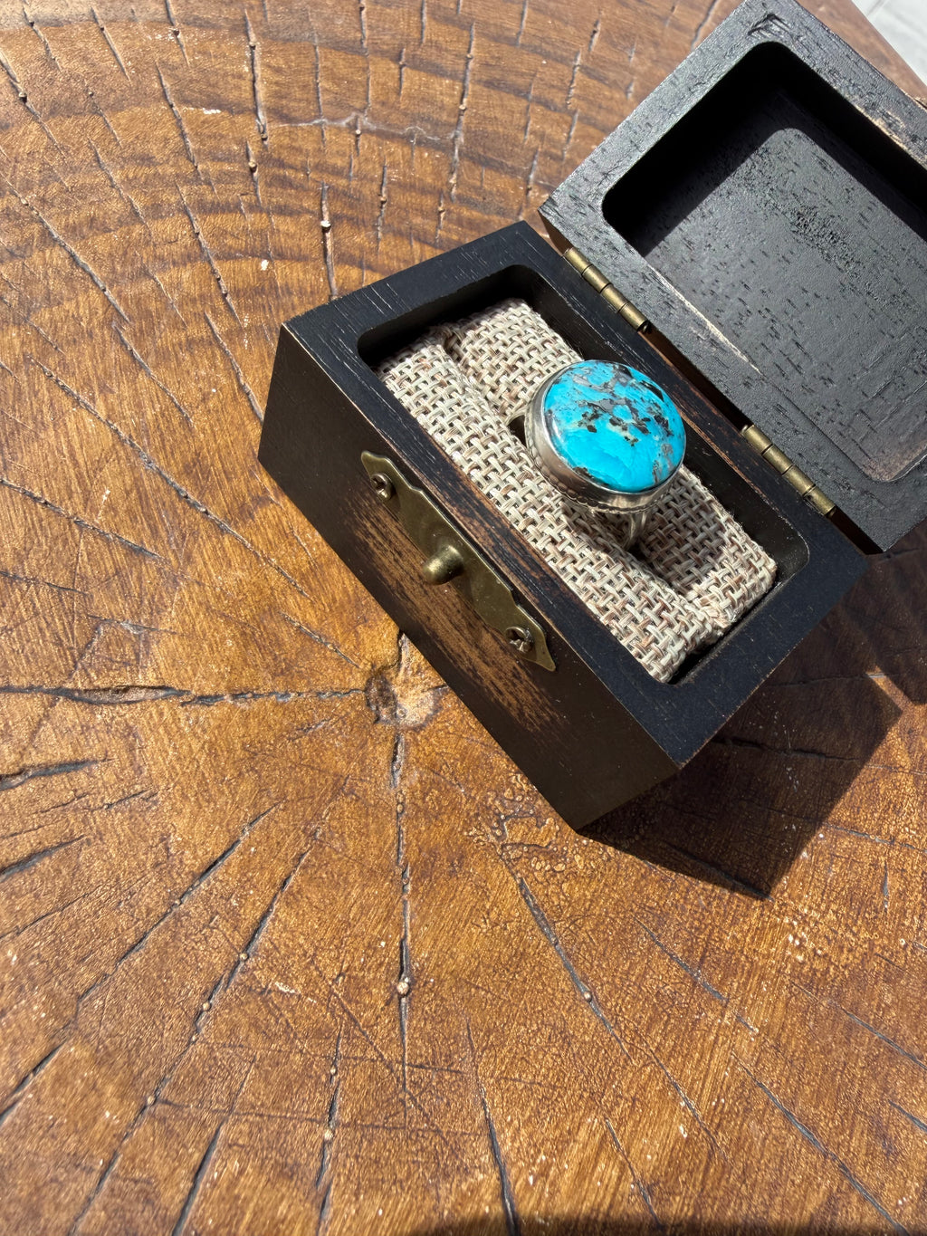 Persian Blue Turquoise and Sterling Silver Ring!! Oh My!