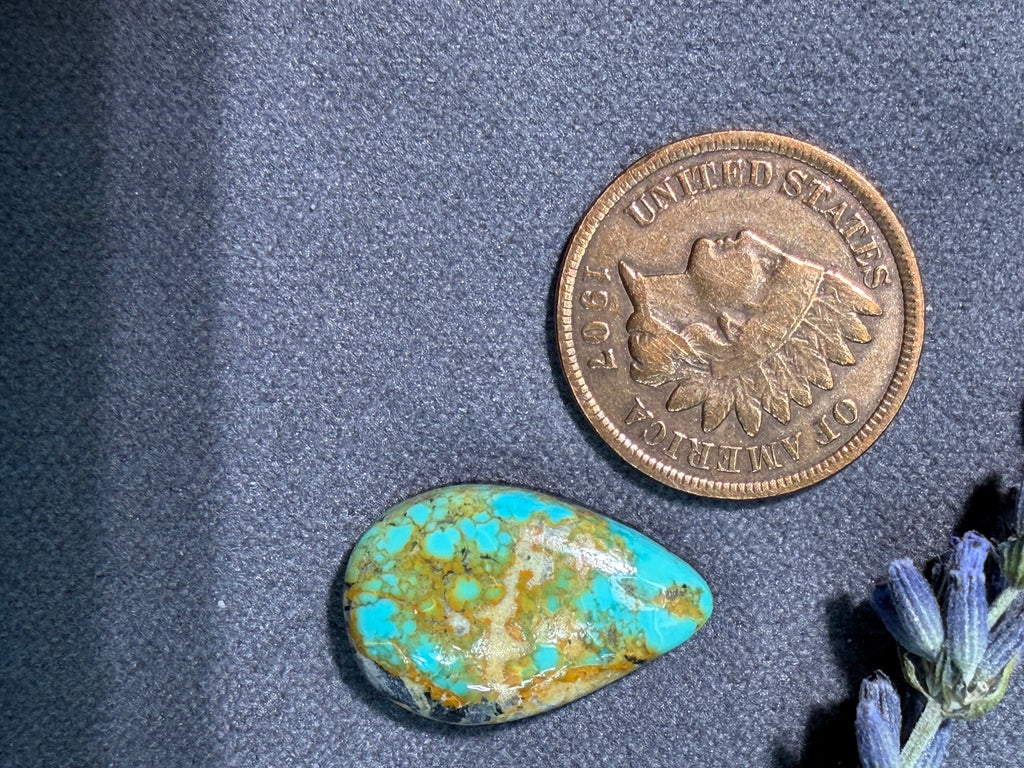 Stunning Natural BlackJack Turquoise Cabochon! On Sale!