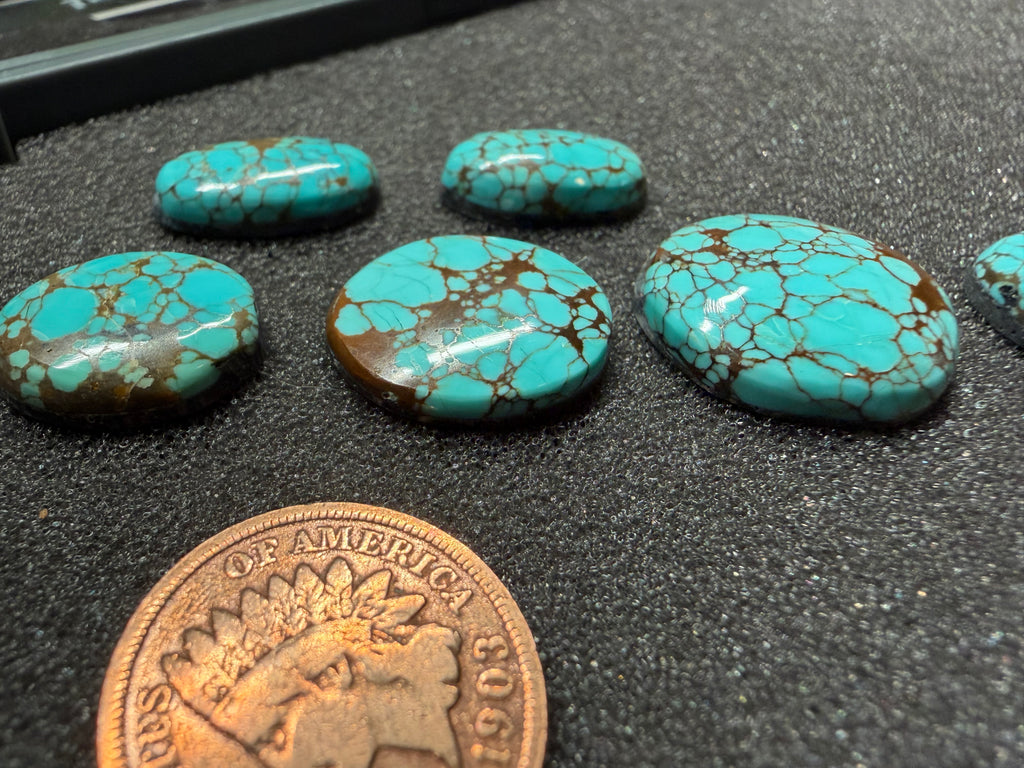 Classic Western Designs Look Amazing with Sierra Nevada Turquoise! (6-Stone Set)