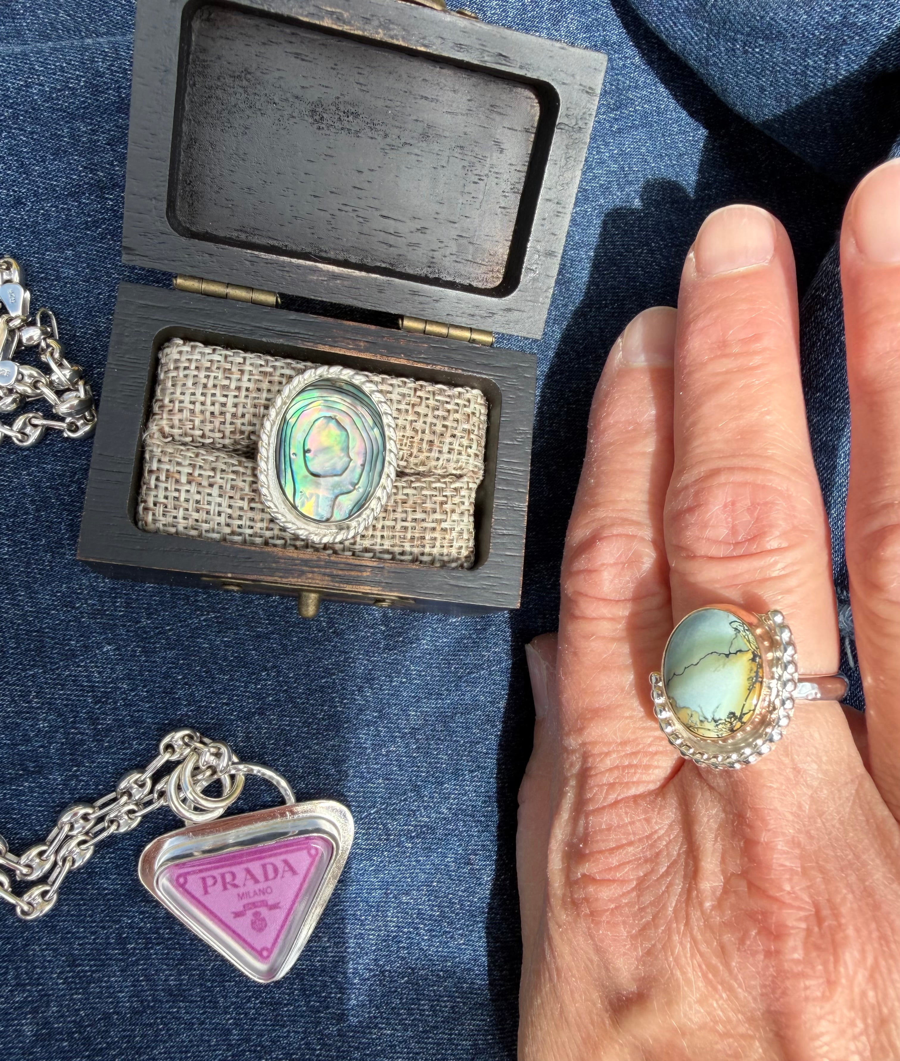 "NEW" Just added to the site! Abalone Shell Ring!!