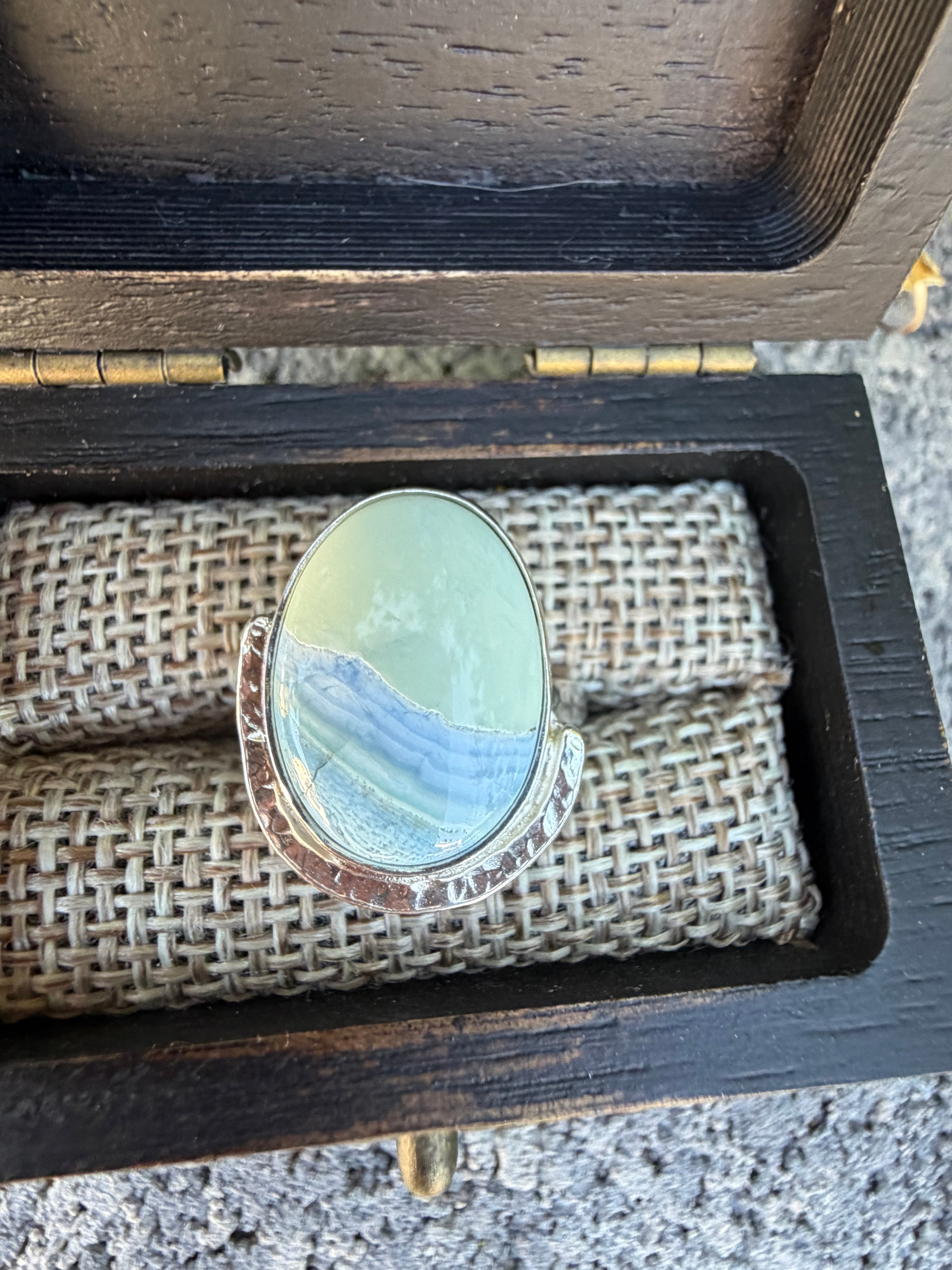 All Natural Polychrome White River set in Sterling Silver!! On Sale!