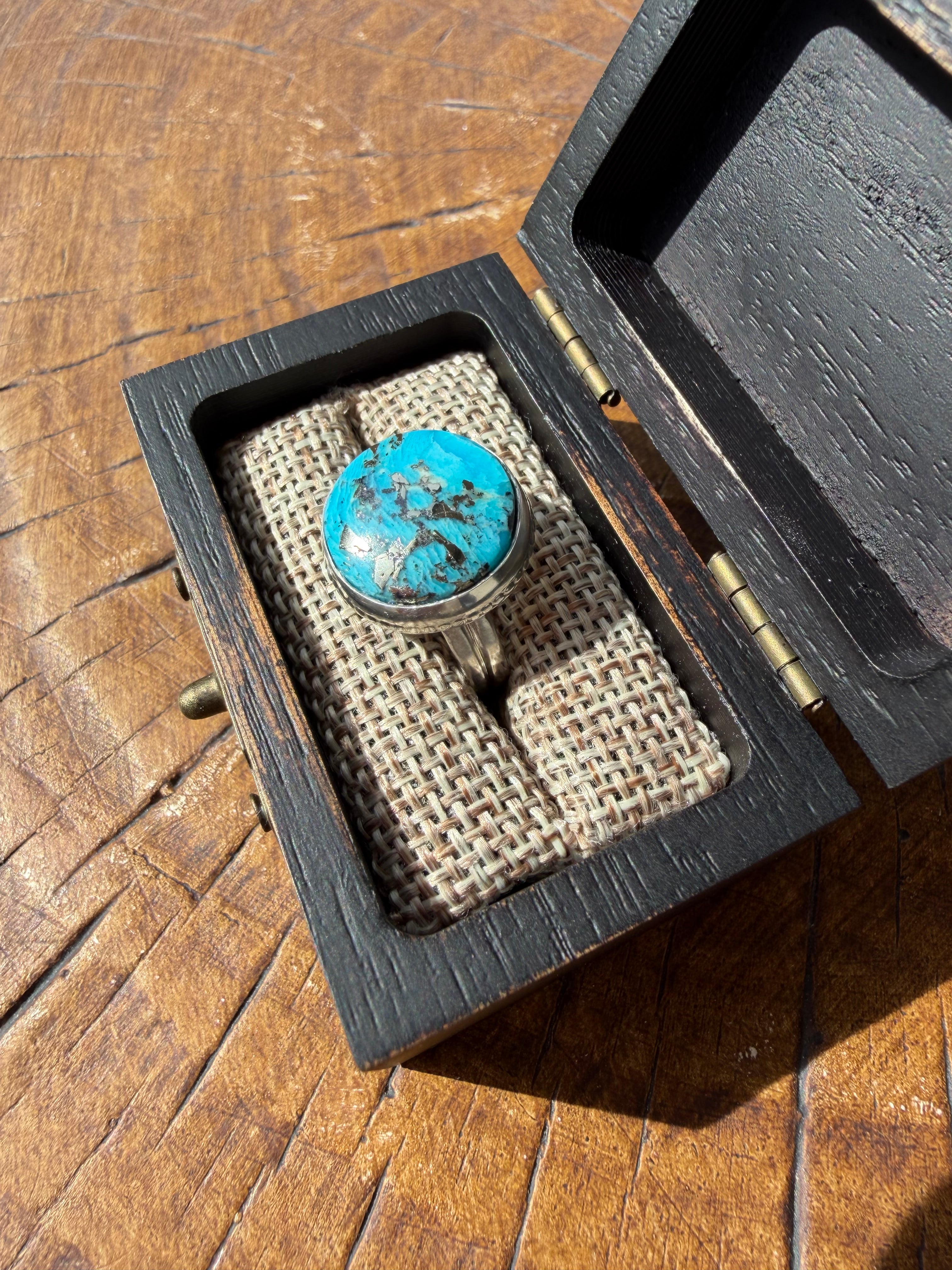Persian Blue Turquoise and Sterling Silver Ring!! Oh My!