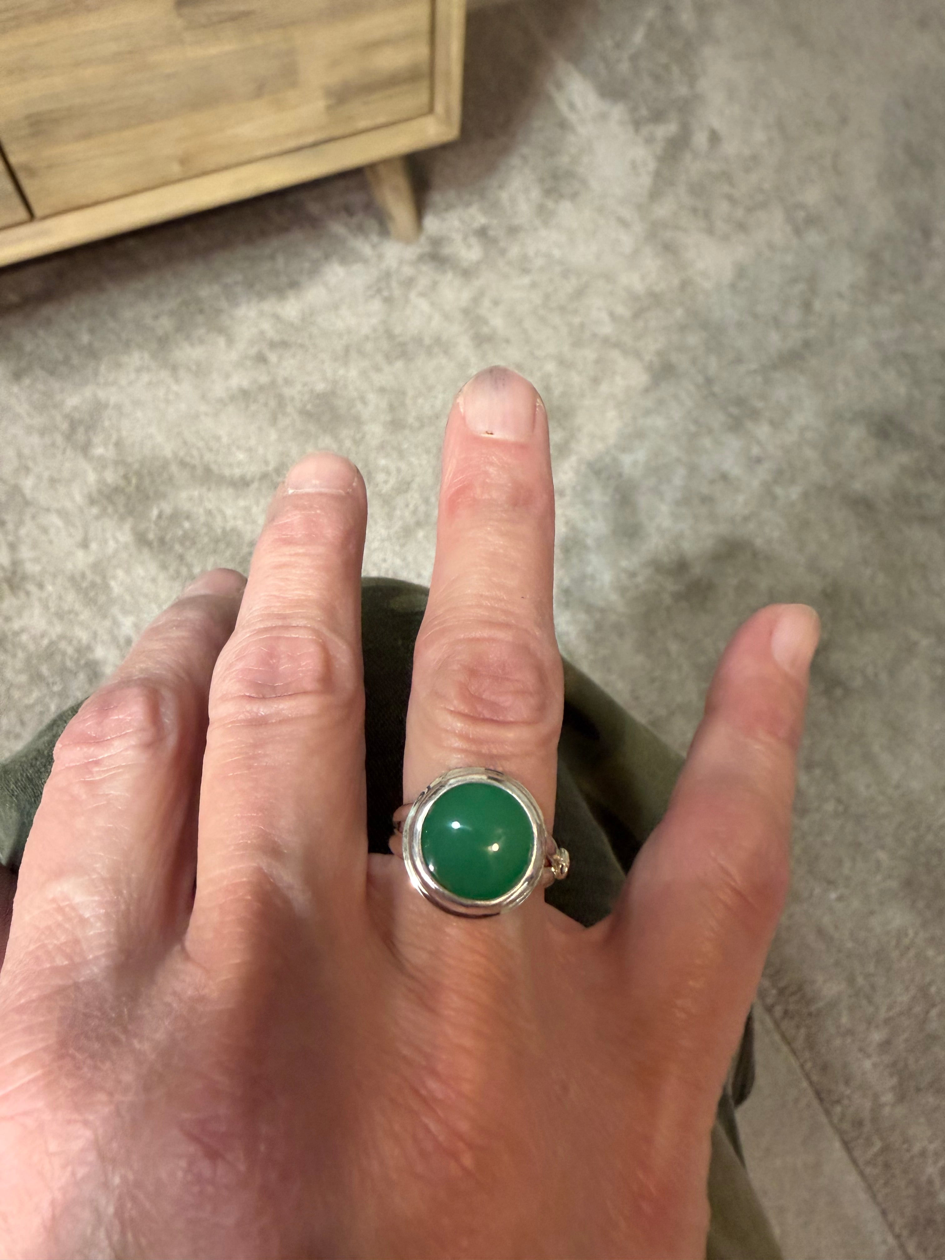 "NEW Listing" Australian Chrysoprase Ring, Size 6.5.