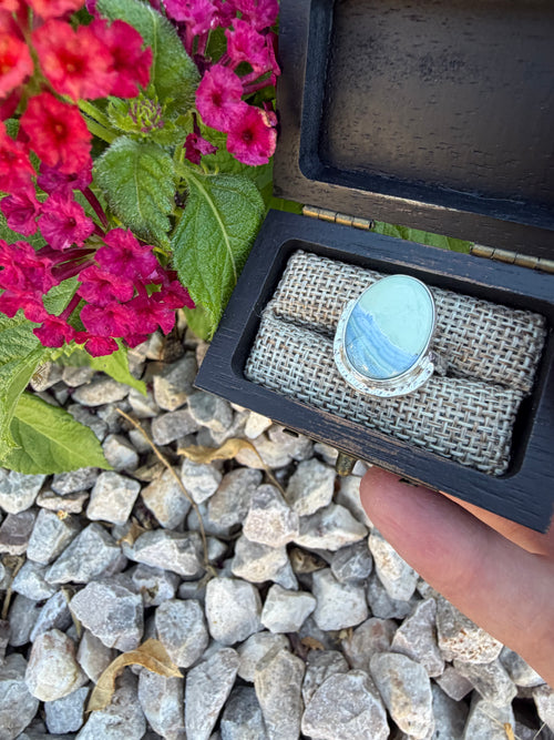 All Natural Polychrome White River set in Sterling Silver!! On Sale!