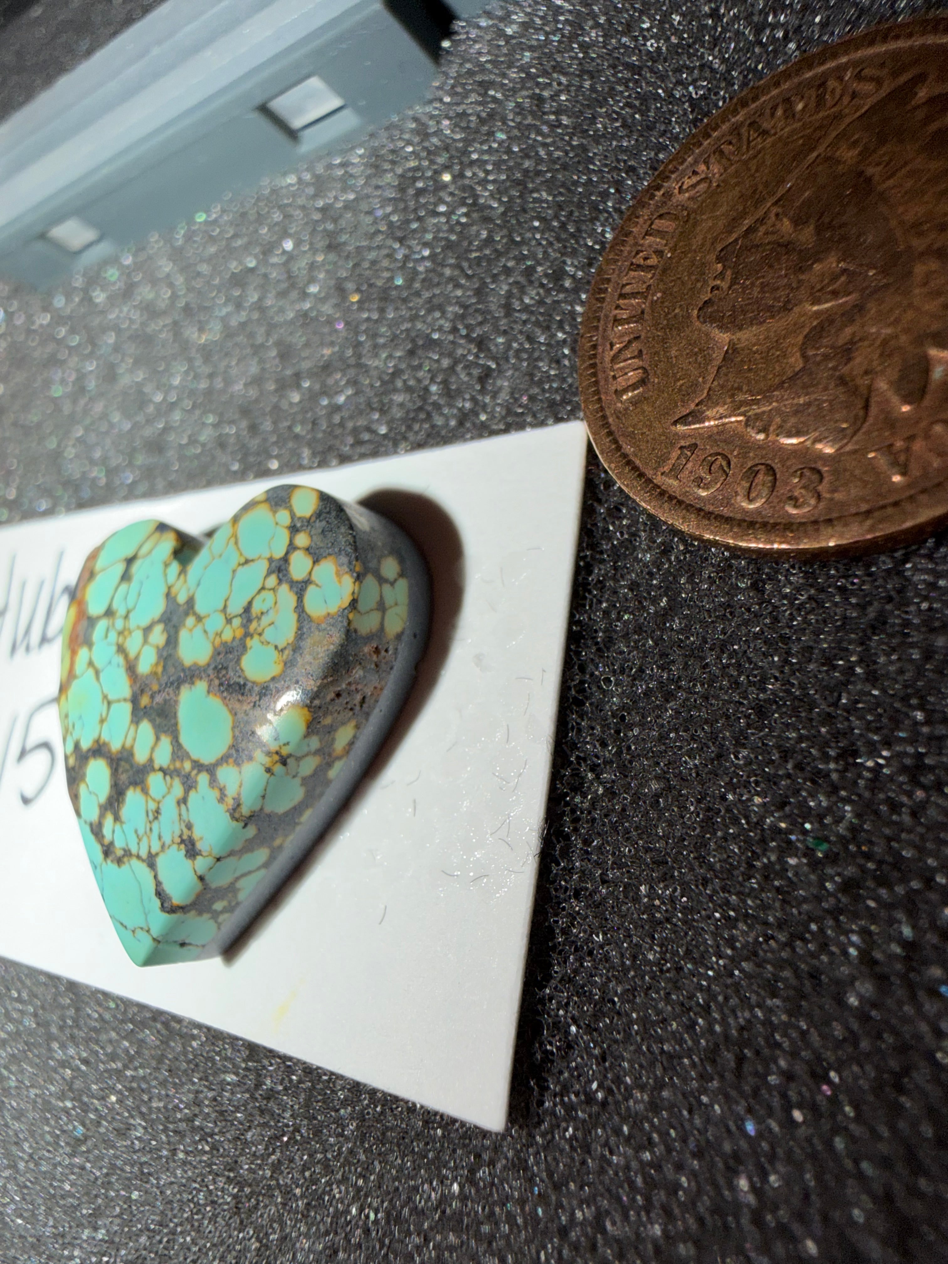 Heart Shaped Qingu Hubei Turquoise Cabochon! On Sale!