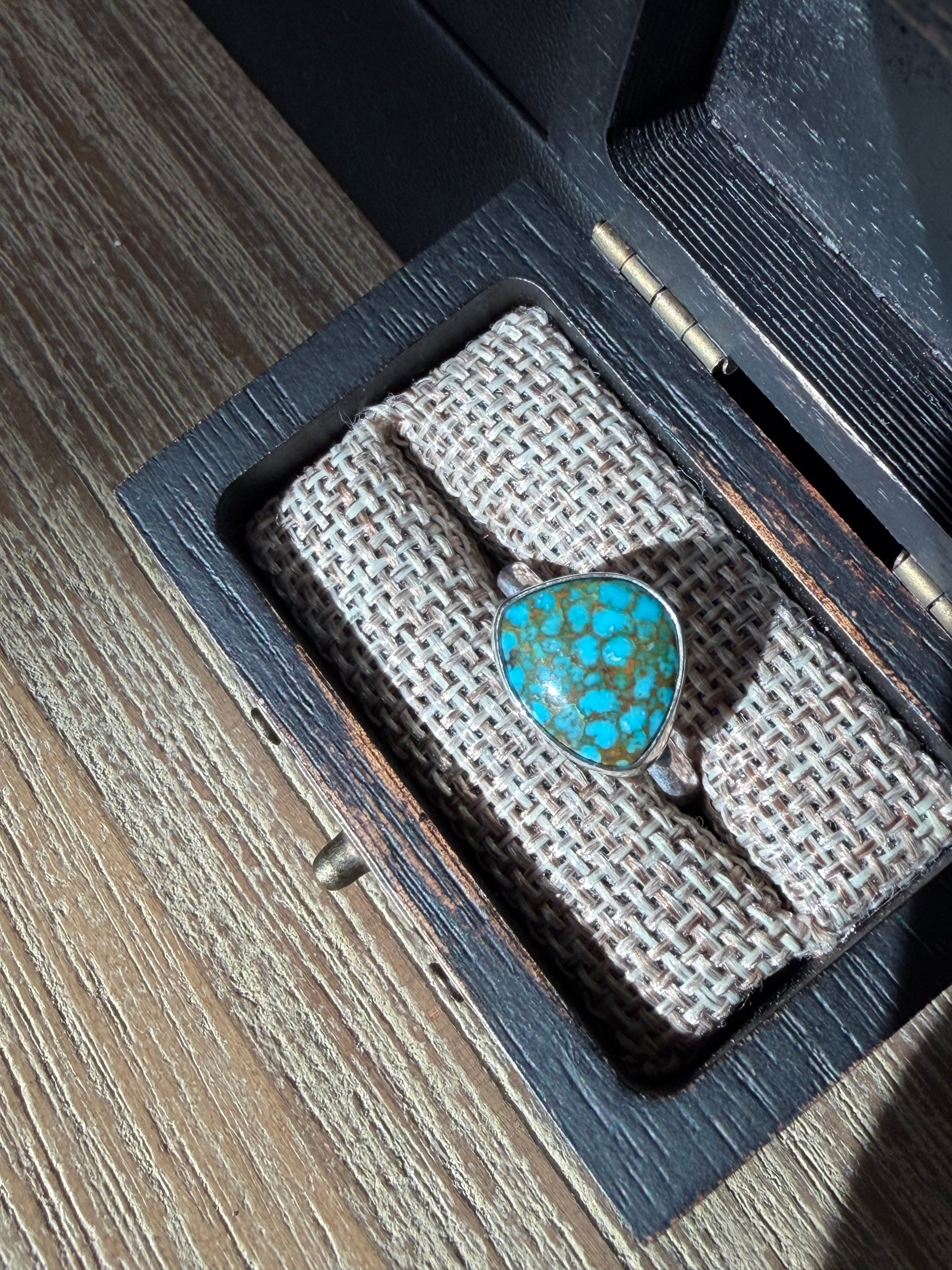 Just Added to the Site! Red Web Kingman Turquoise Every Day Ring! Size 8!