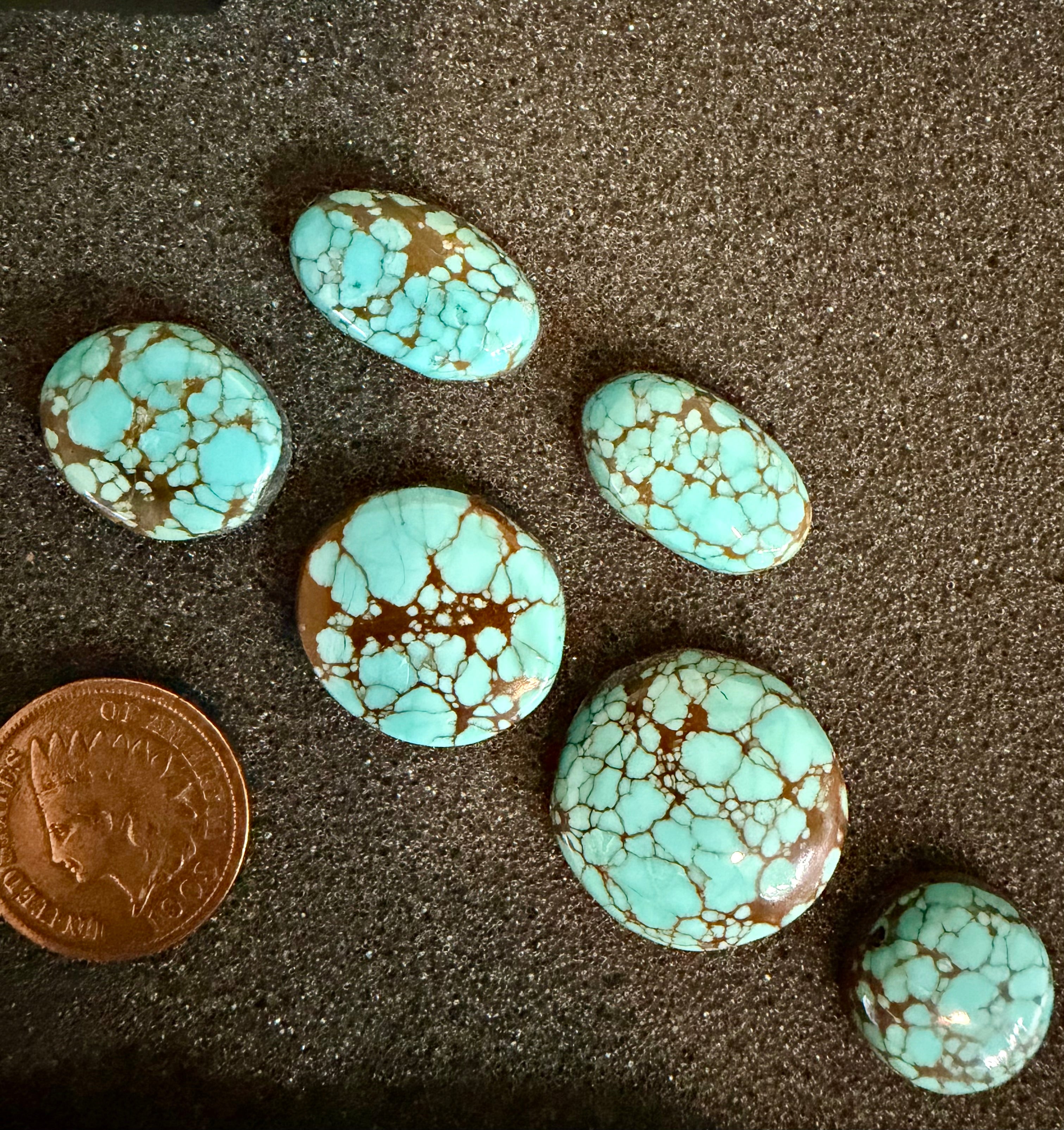 Classic Western Designs Look Amazing with Sierra Nevada Turquoise! (6-Stone Set)