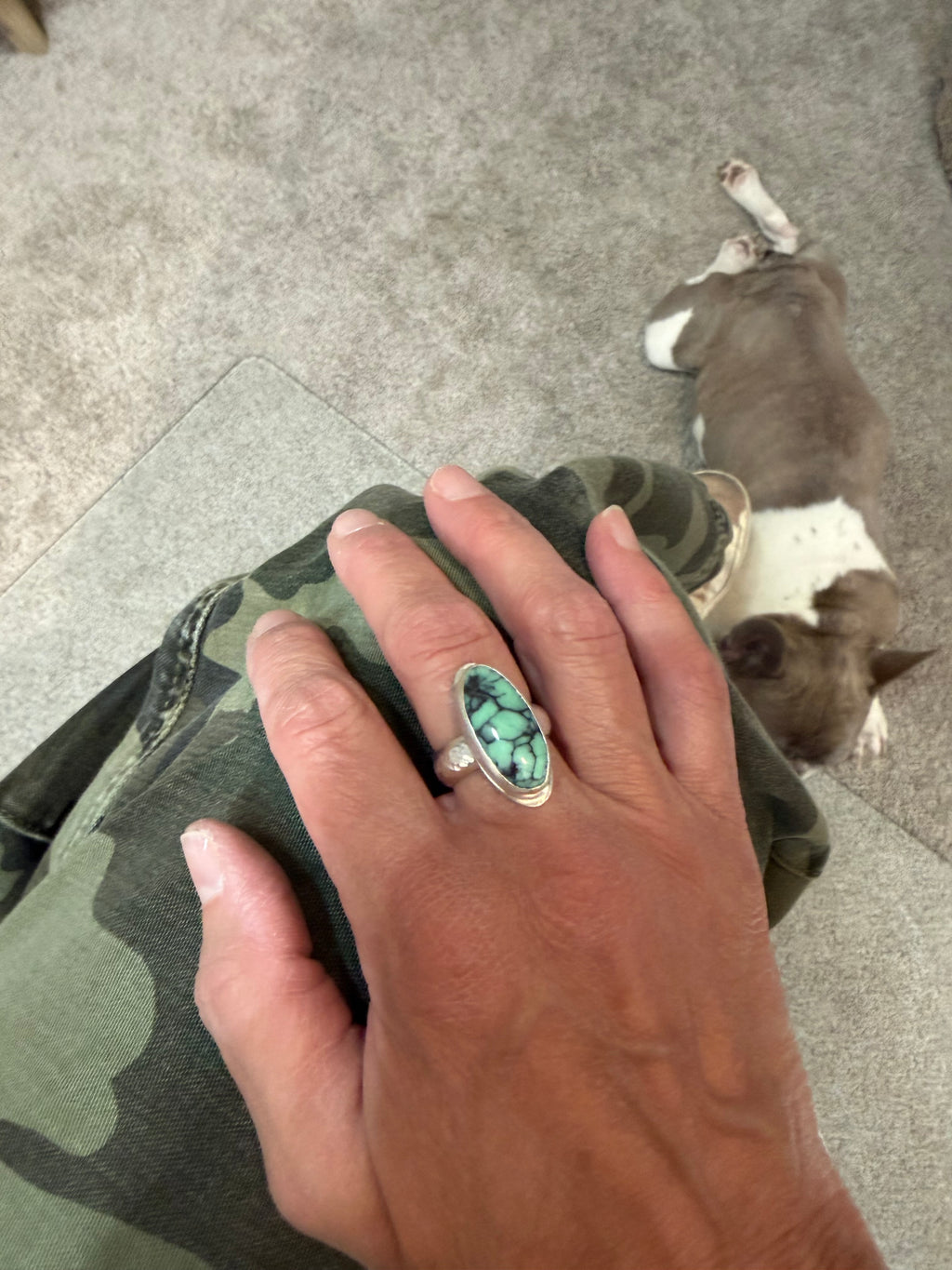 On Sale Now! Persian Variscite stone set in Sterling Silver! OH MY GAWD!!!