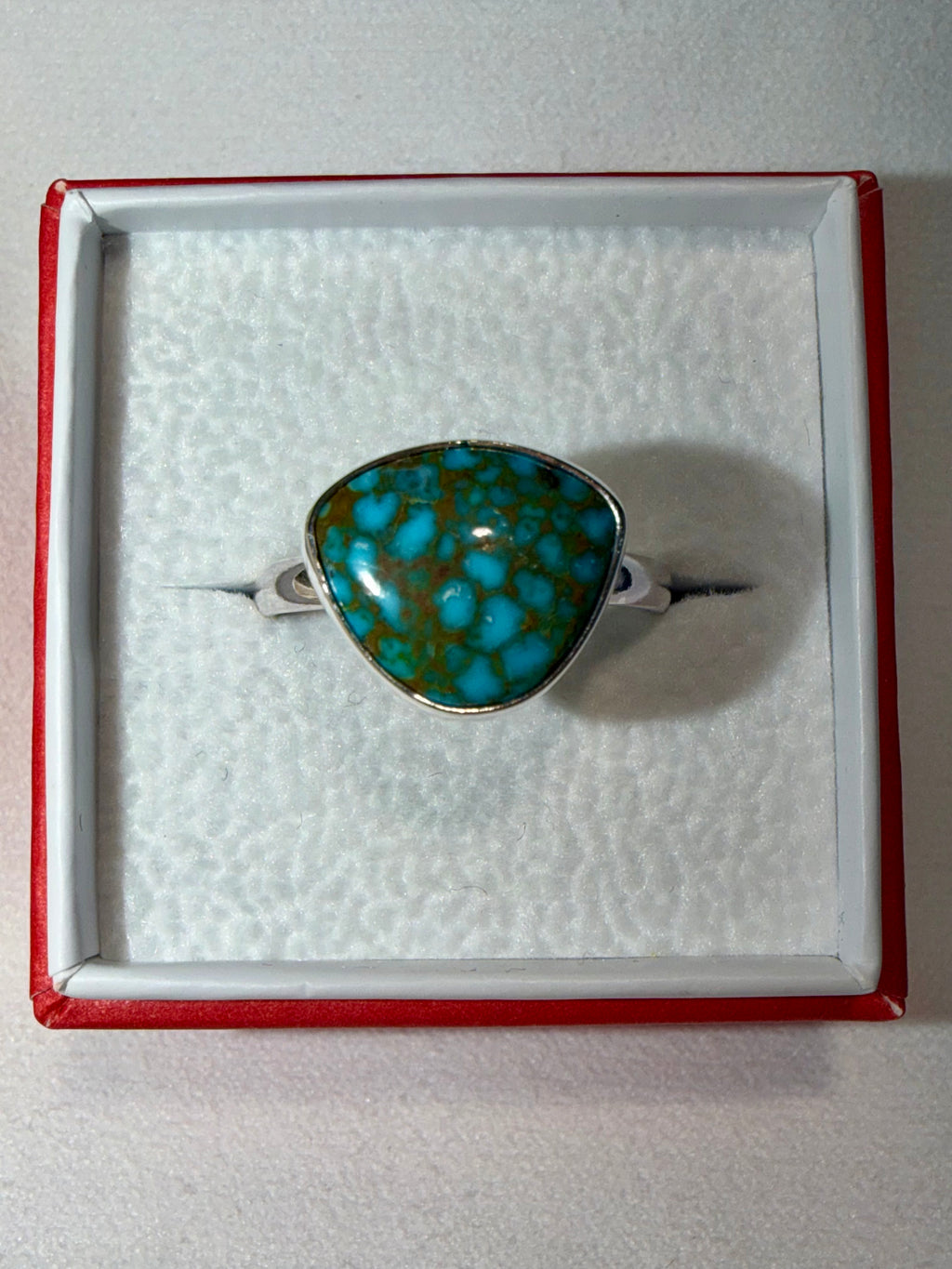 Just Added to the Site! Red Web Kingman Turquoise Every Day Ring! Size 8!