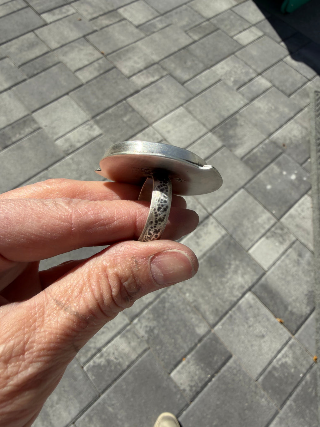 Horse Canyon Moss/Abalone/Sterling Silver Statement Ring