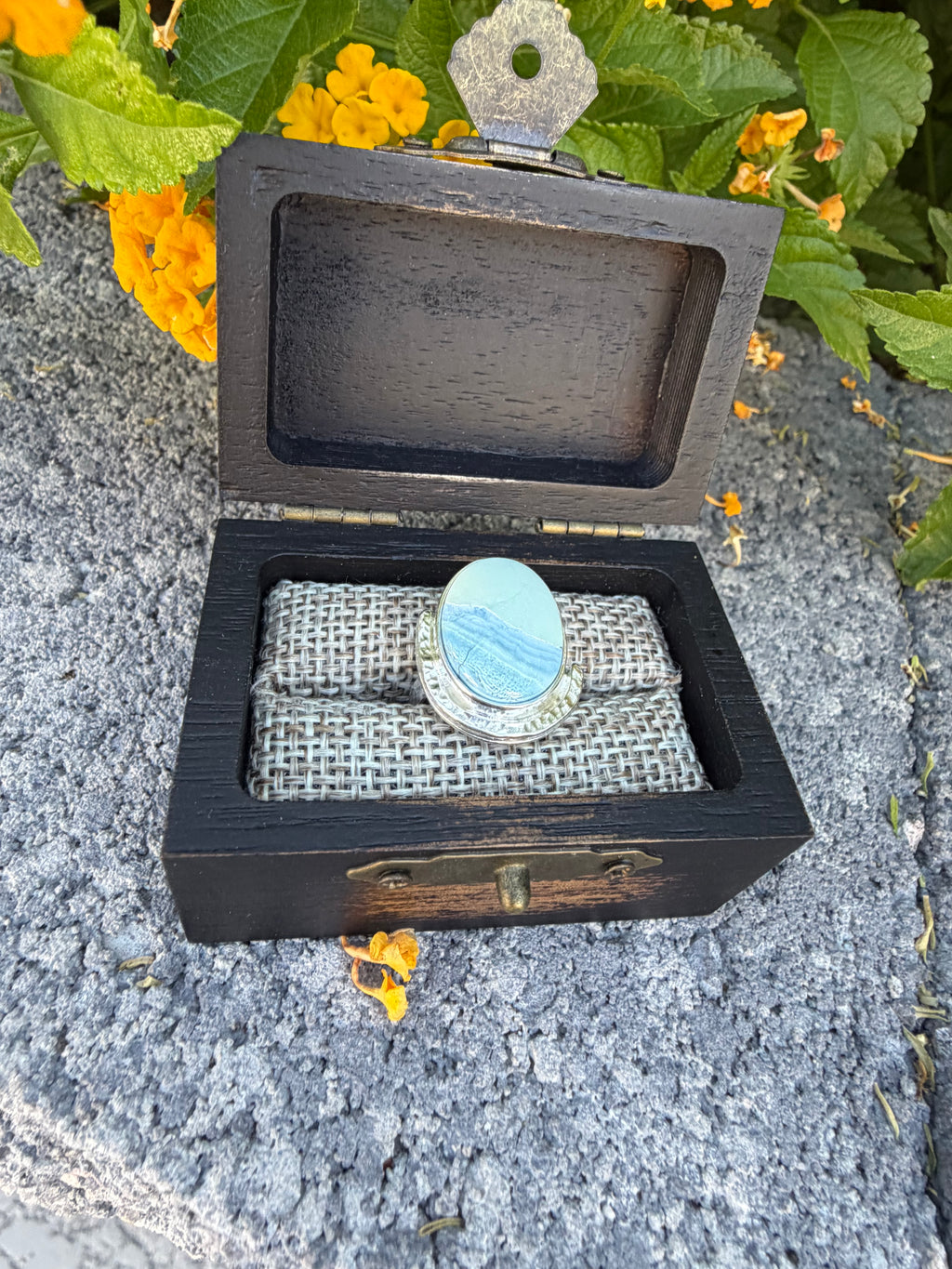 All Natural Polychrome White River set in Sterling Silver!! On Sale!