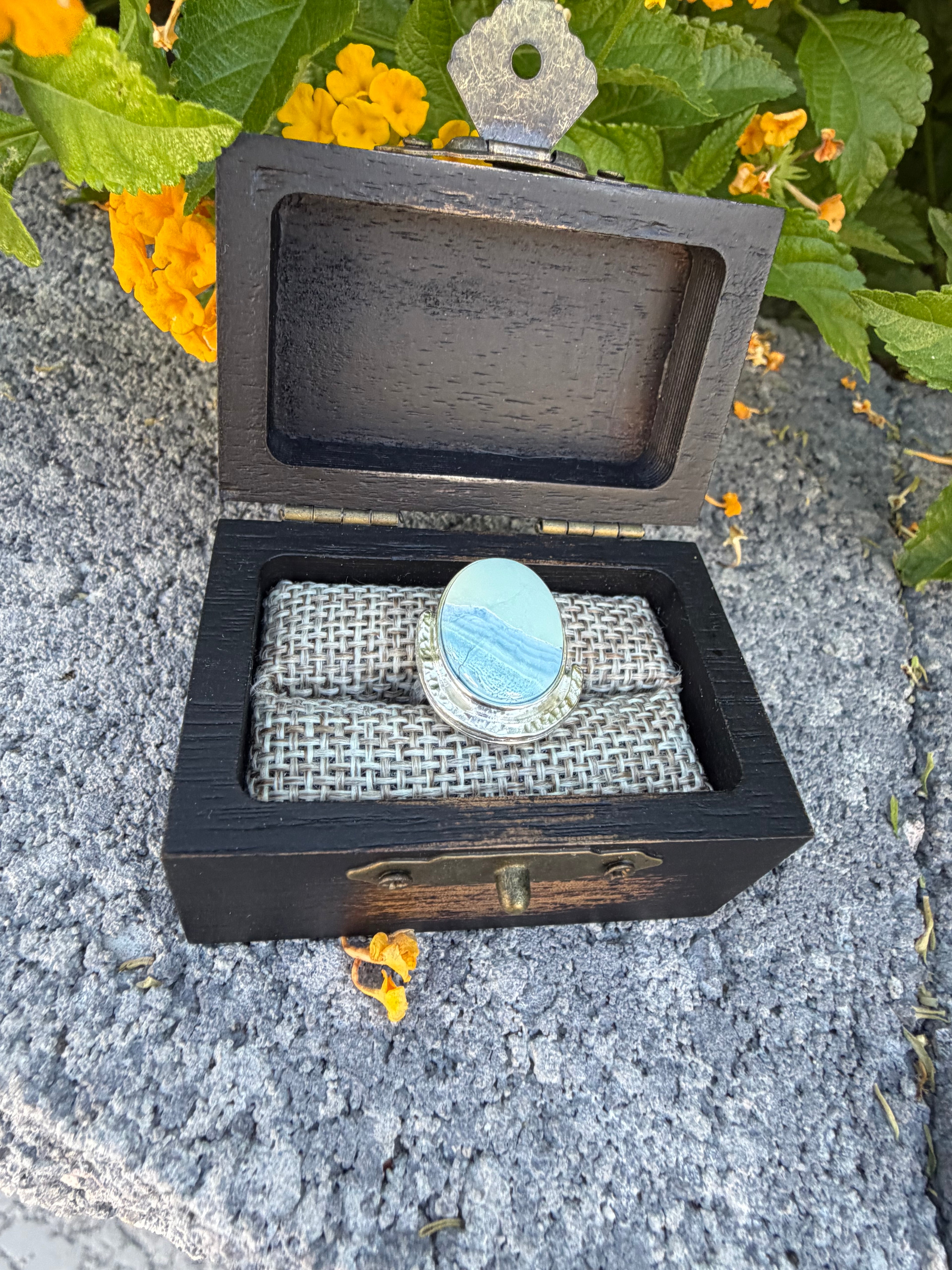 All Natural Polychrome White River set in Sterling Silver!! On Sale!