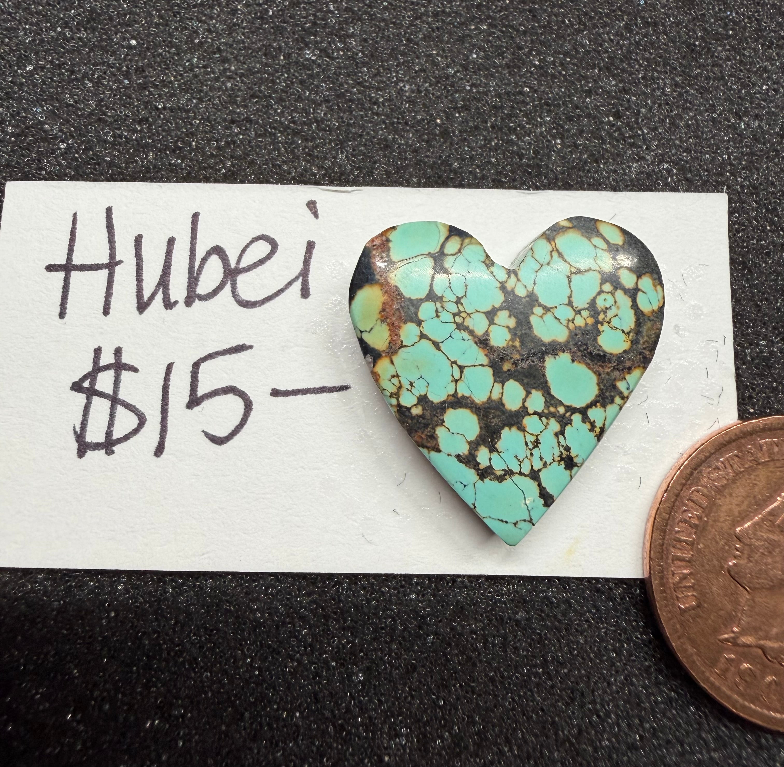 Heart Shaped Qingu Hubei Turquoise Cabochon! On Sale!