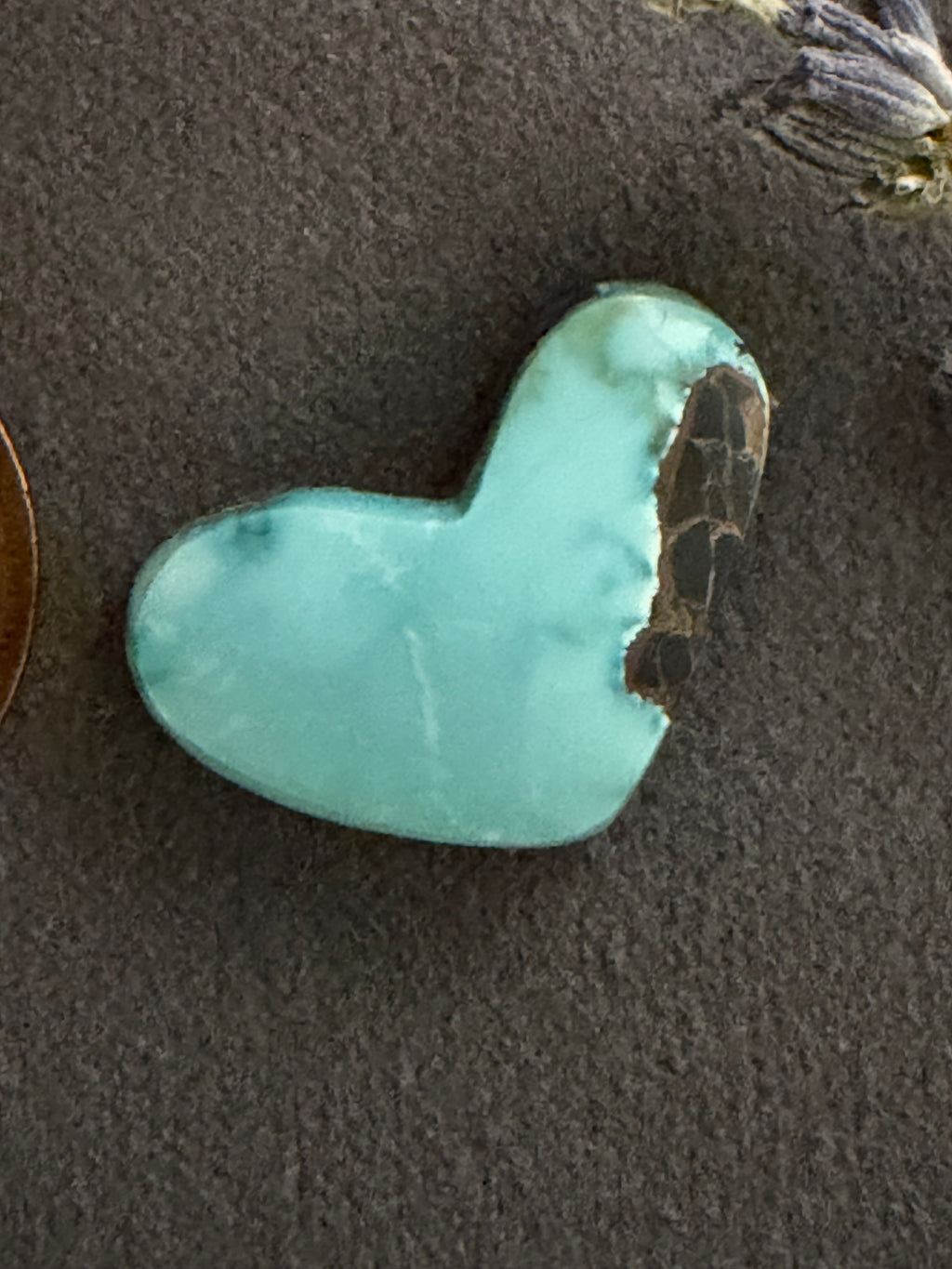 This Heart Shaped Cab is Stunning! It is "Natural Blue Moon" Turquoise! On Sale!