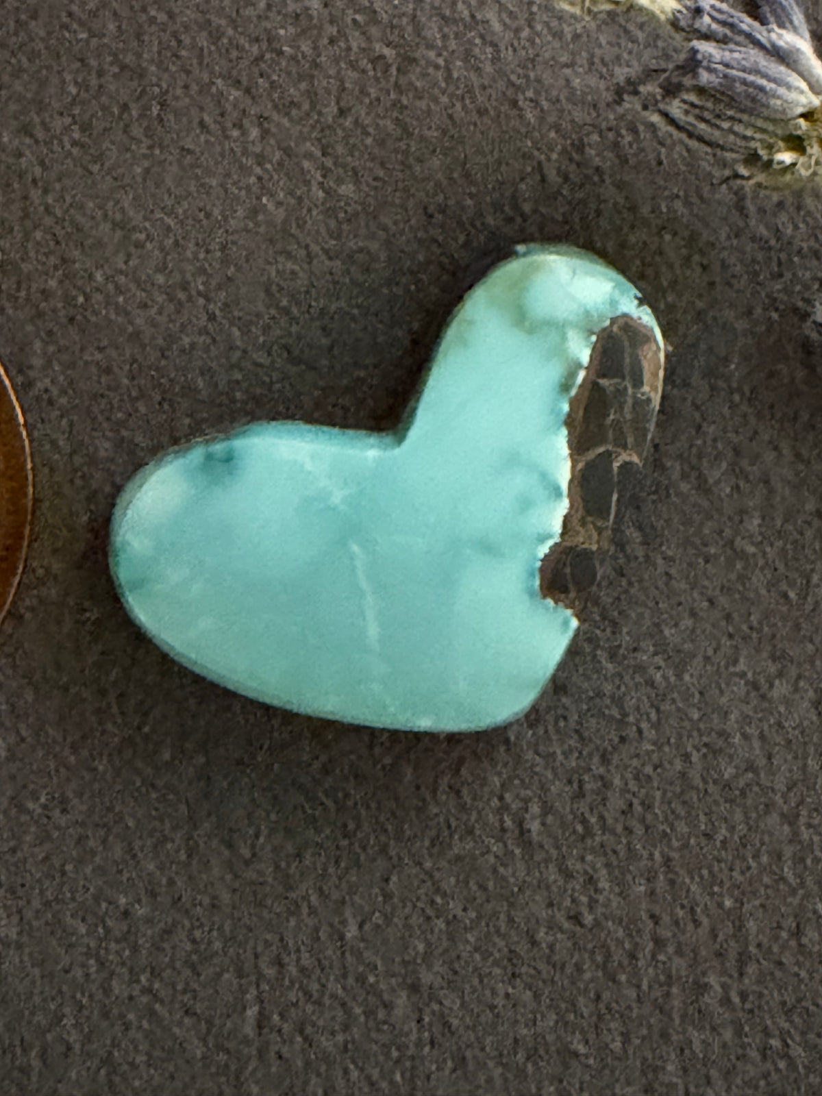 This Heart Shaped Cab is Stunning! It is "Natural Blue Moon" Turquoise! On Sale!