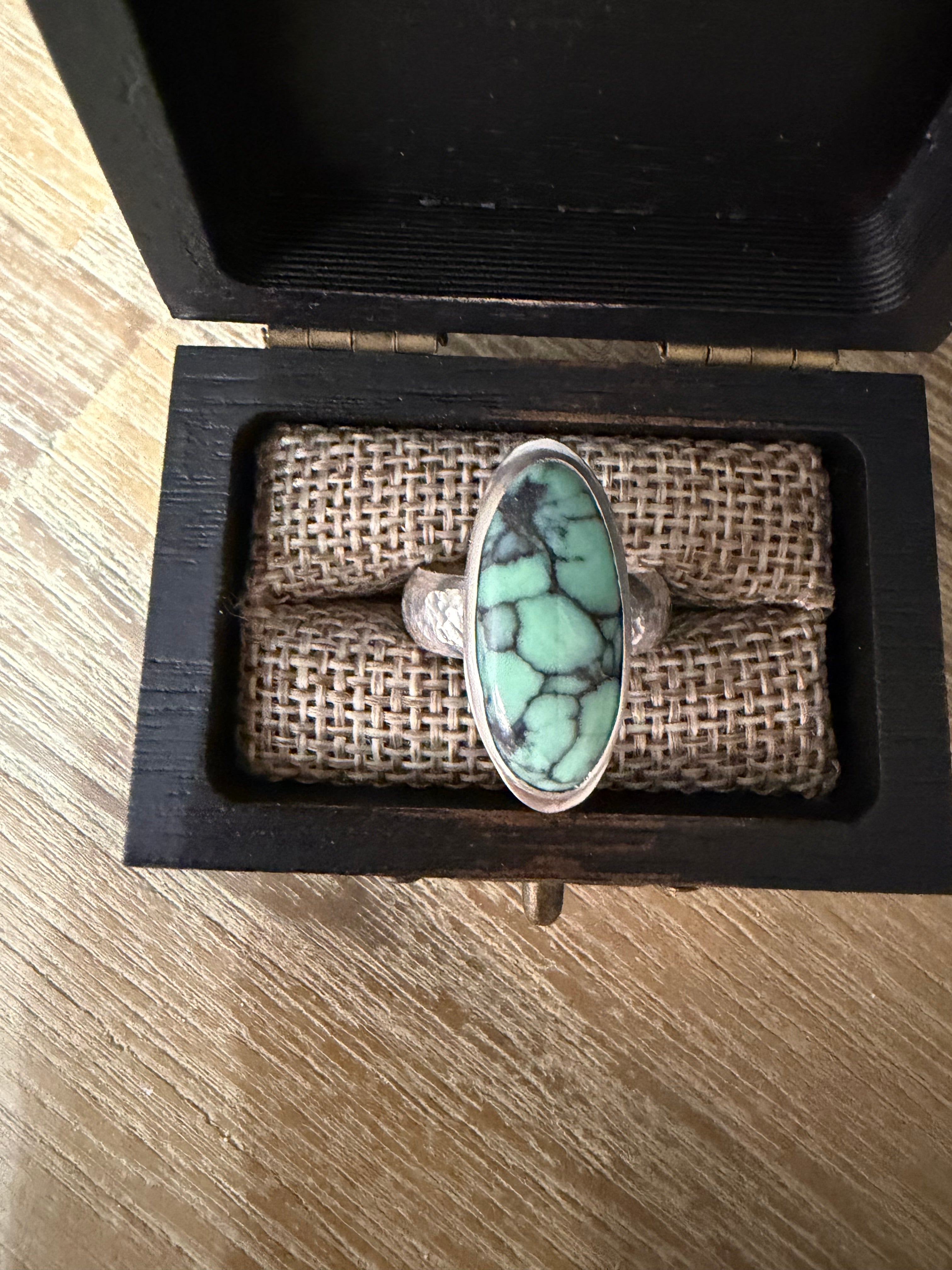 On Sale Now! Persian Variscite stone set in Sterling Silver! OH MY GAWD!!!