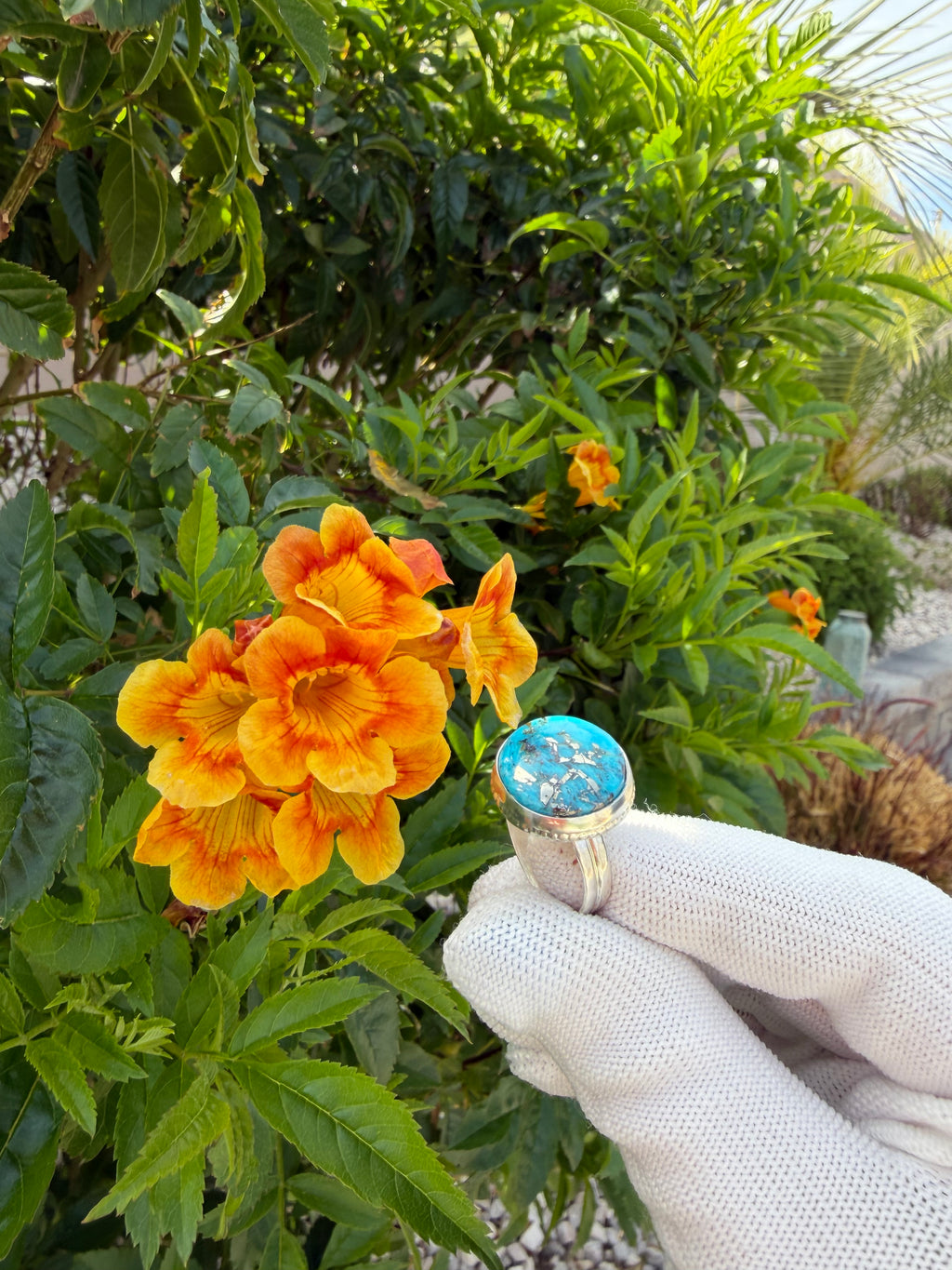 Persian Blue Turquoise and Sterling Silver Ring!! Oh My!