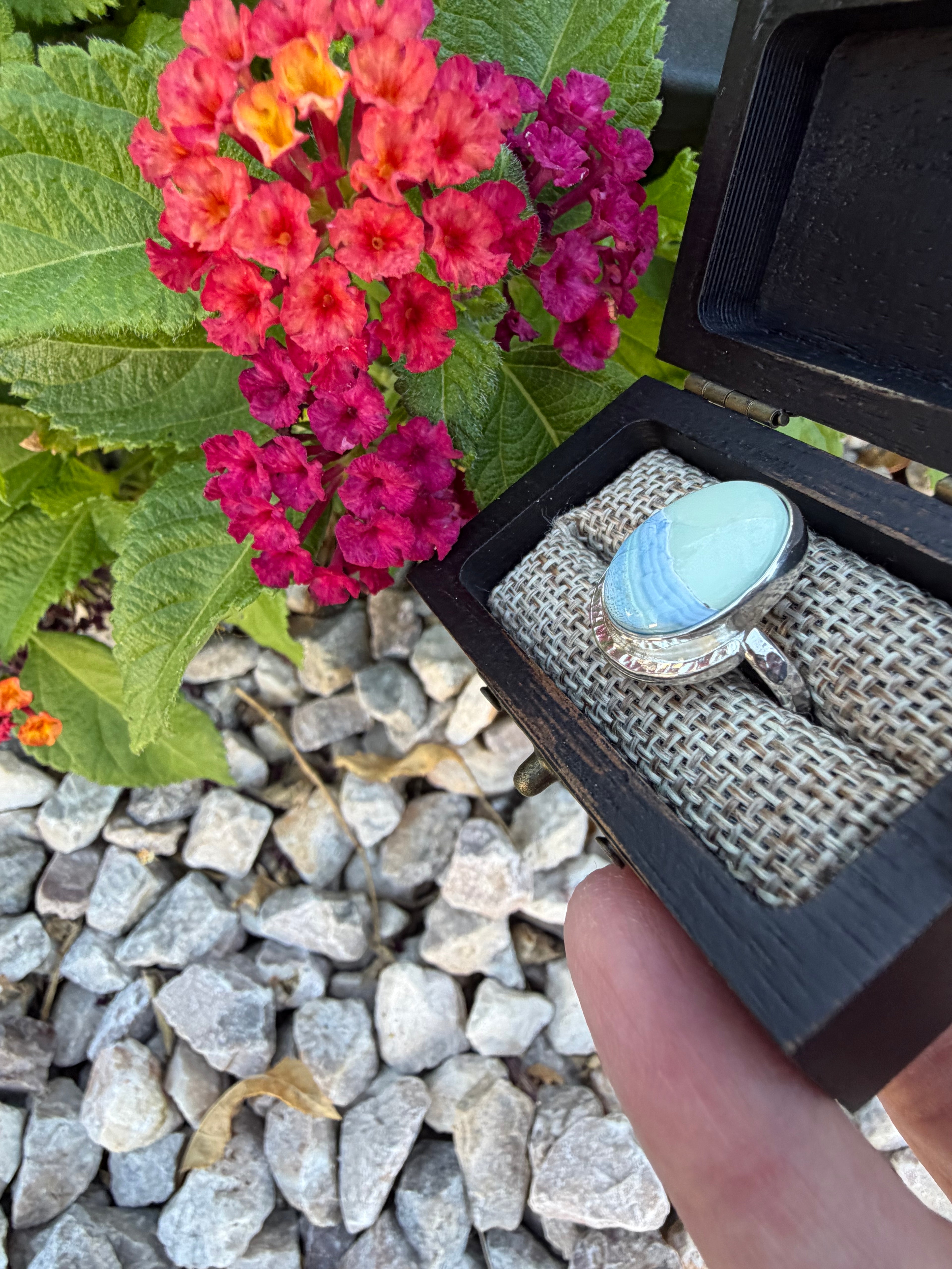 All Natural Polychrome White River set in Sterling Silver!! On Sale!