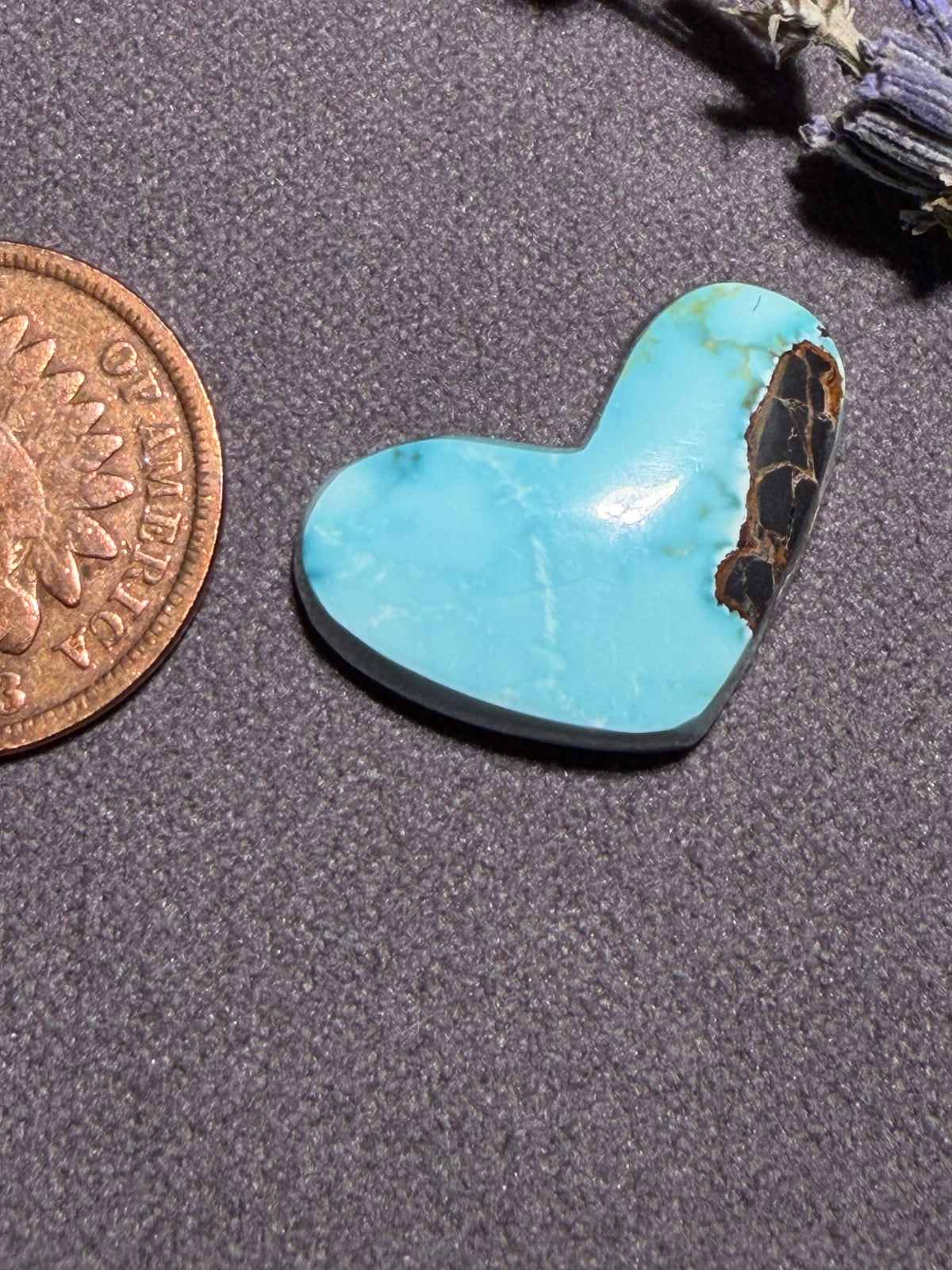This Heart Shaped Cab is Stunning! It is "Natural Blue Moon" Turquoise! On Sale!