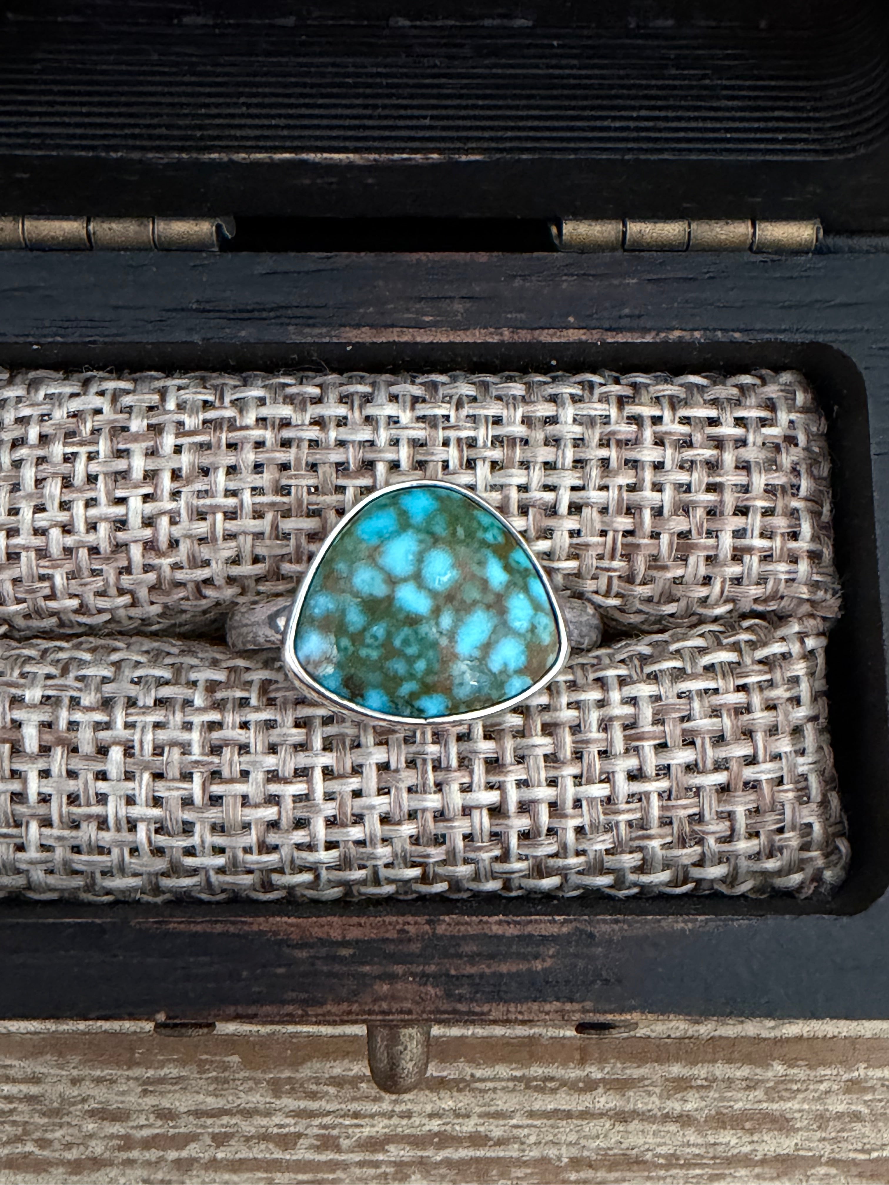 Just Added to the Site! Red Web Kingman Turquoise Every Day Ring! Size 8!
