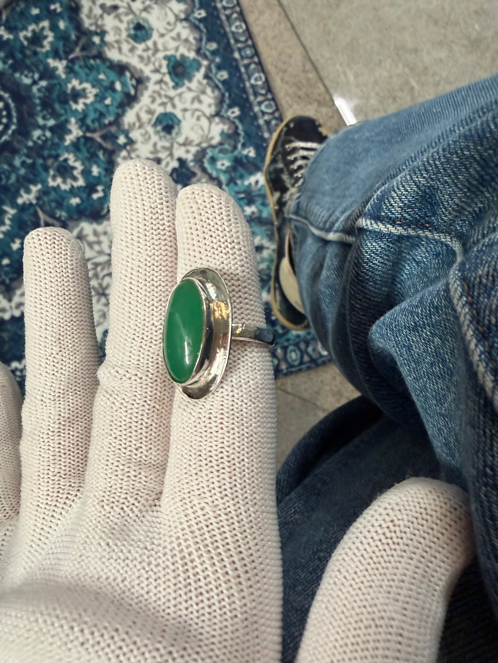 Can you say - STOP AND STARE! Australian Chrysoprase!! This Ring is for a GREEN GODDESS!