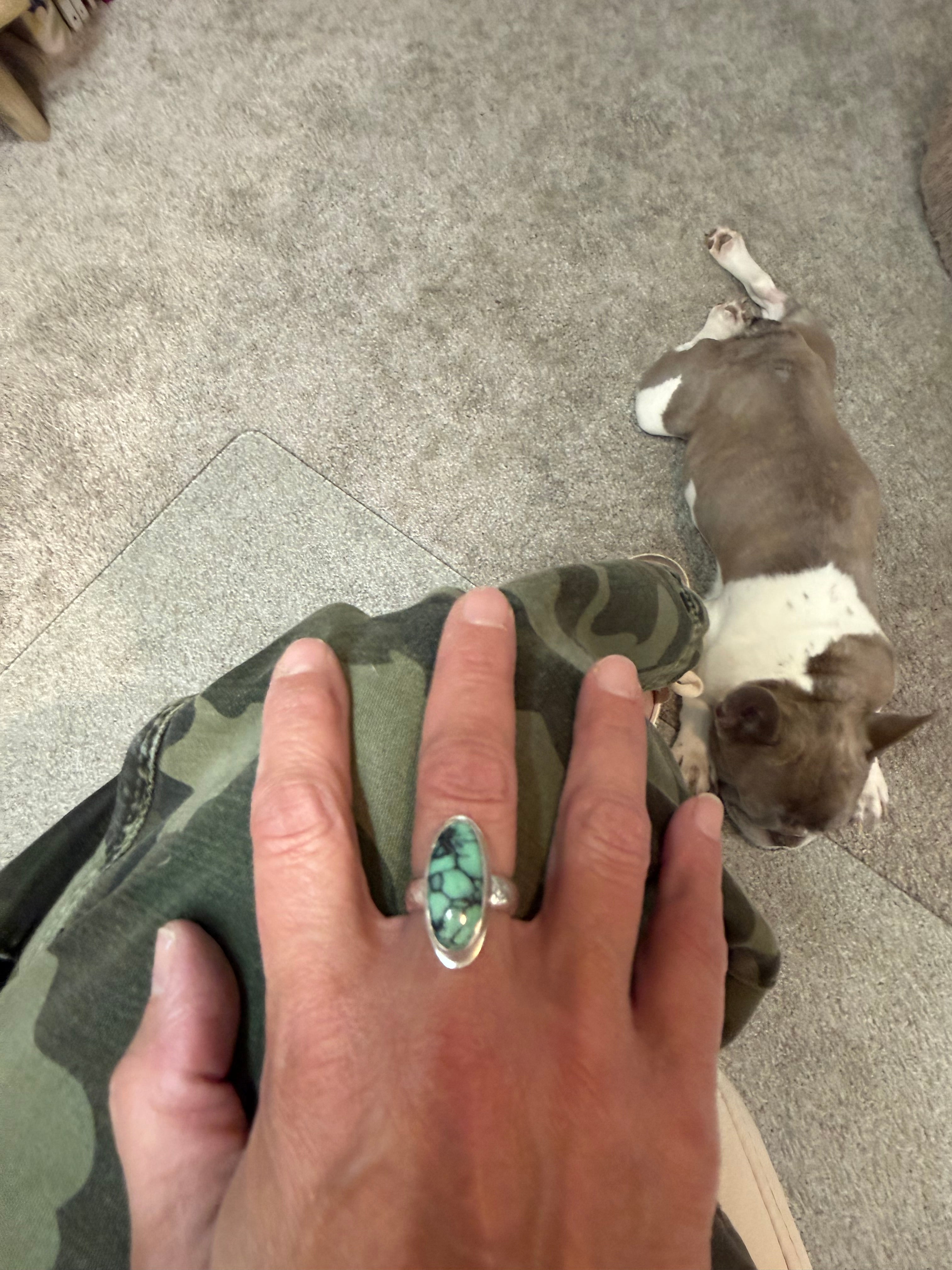 On Sale Now! Persian Variscite stone set in Sterling Silver! OH MY GAWD!!!