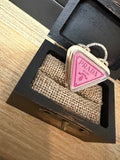 "New" Funky & Fun Pink Prada Milano Triangle Pendant - Set in .925 Sterling Silver!