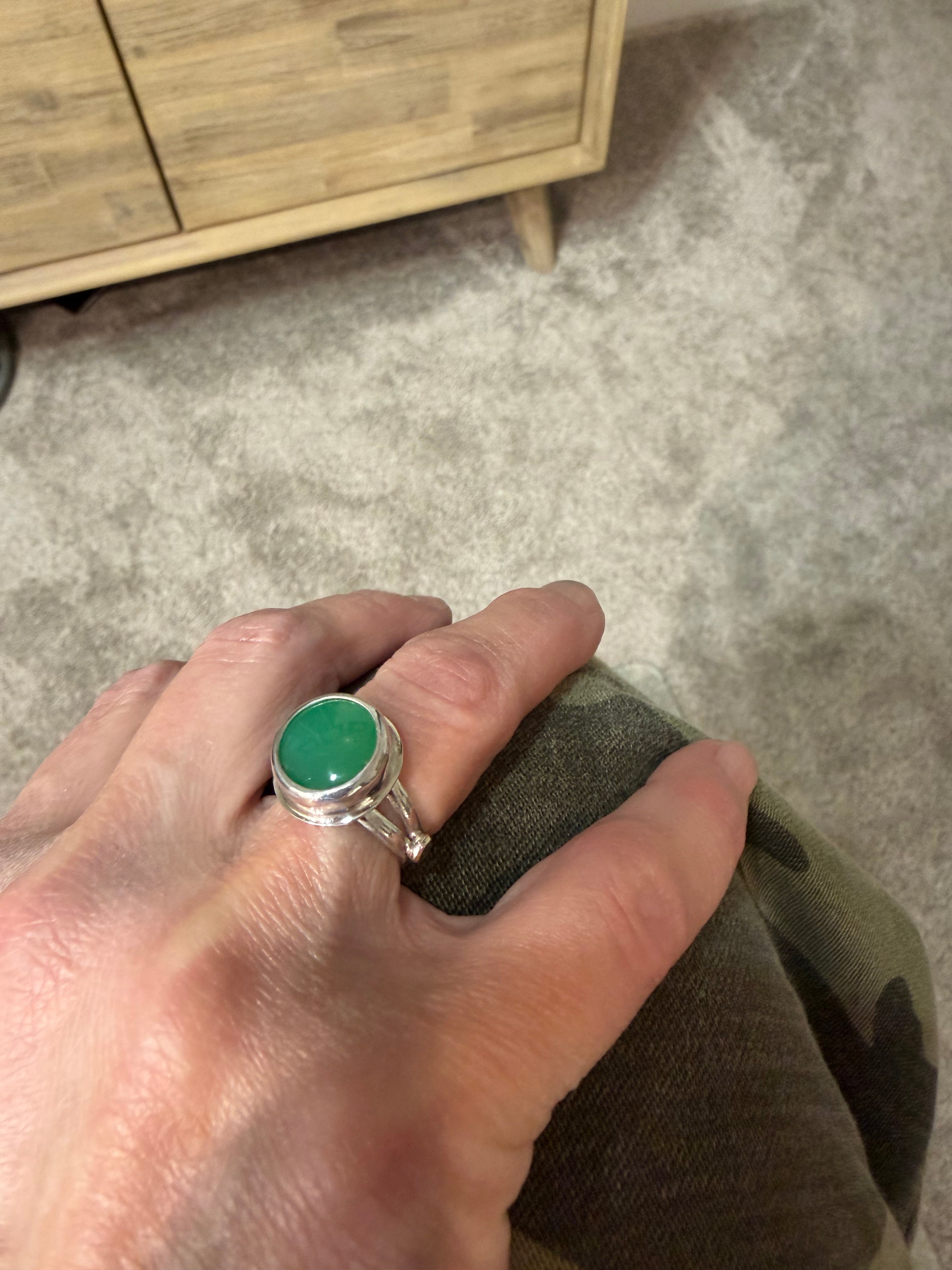 "NEW Listing" Australian Chrysoprase Ring, Size 6.5.