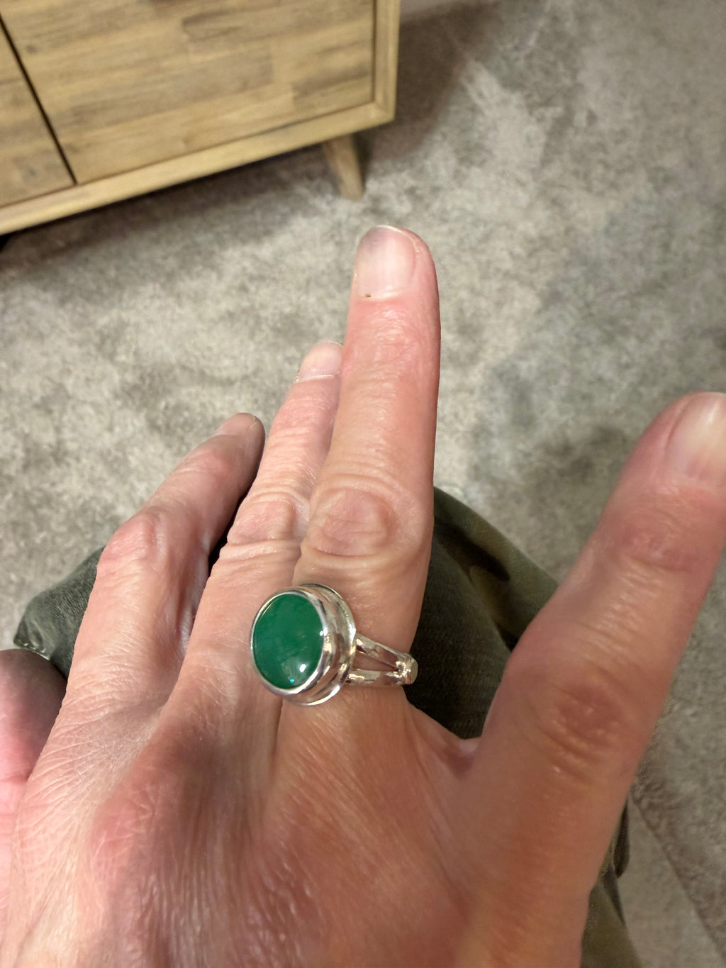 "NEW Listing" Australian Chrysoprase Ring, Size 6.5.