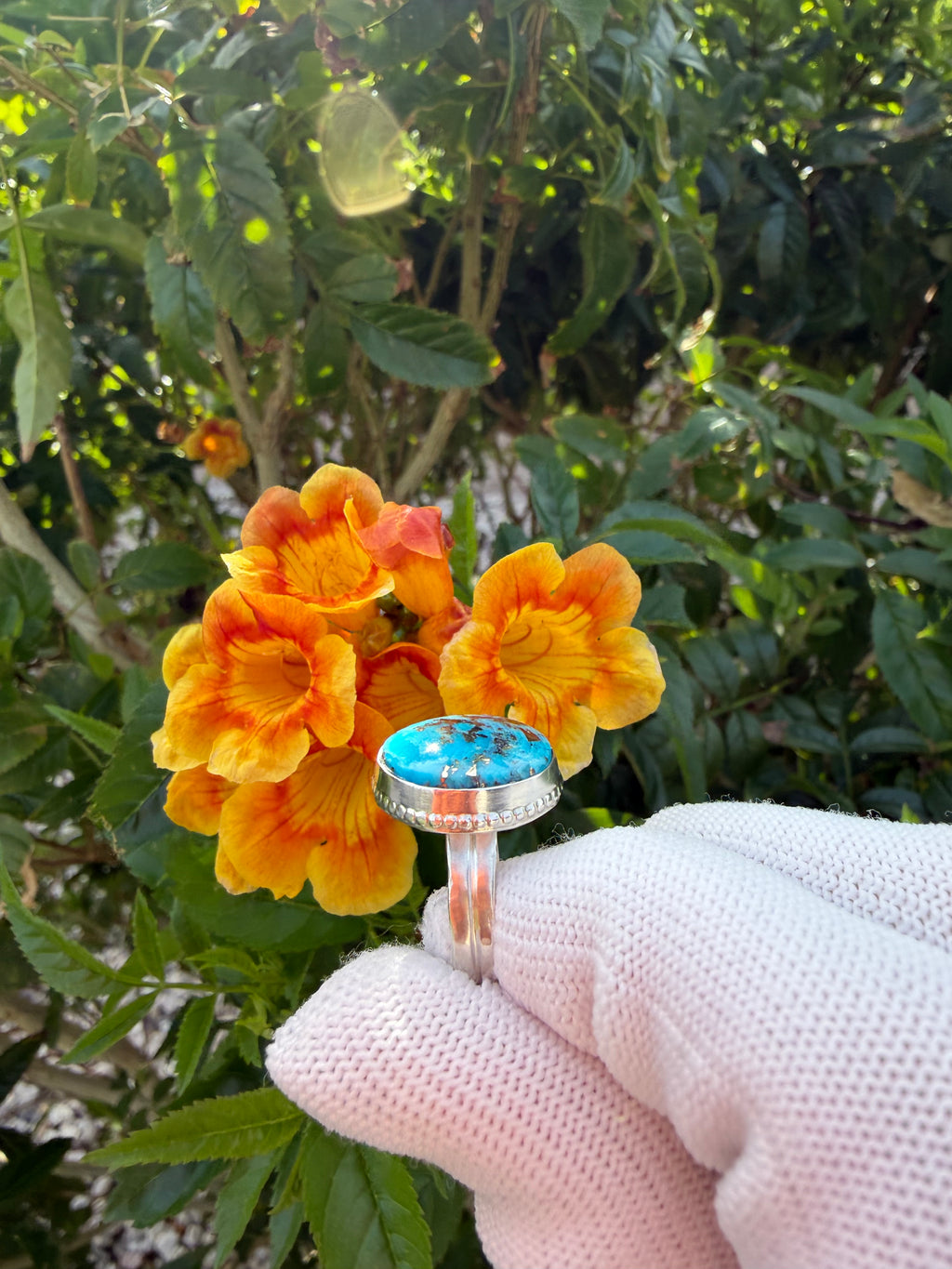 Persian Blue Turquoise and Sterling Silver Ring!! Oh My!