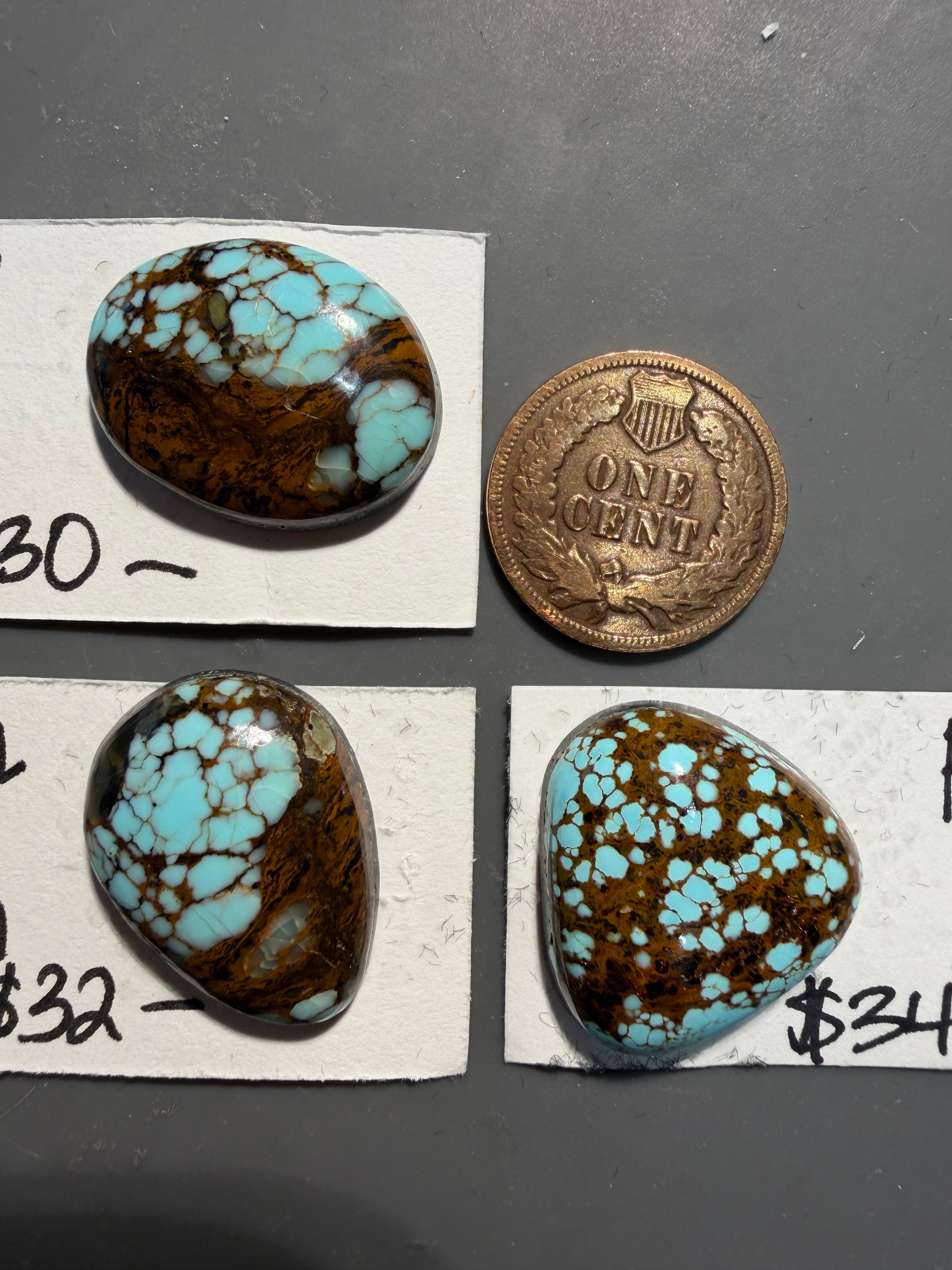 Royston Blue Horizon x 3 stones for customer J. DeBolt only please
