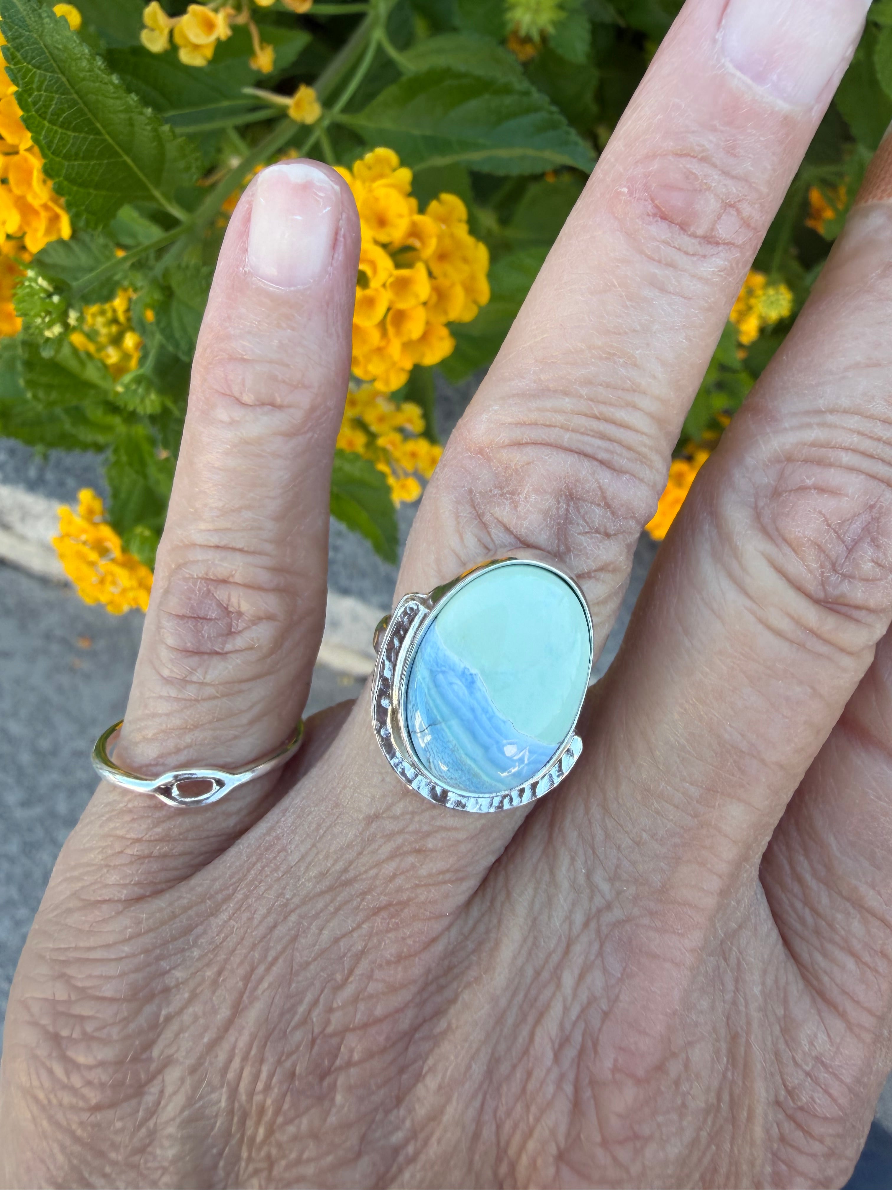All Natural Polychrome White River set in Sterling Silver!! On Sale!