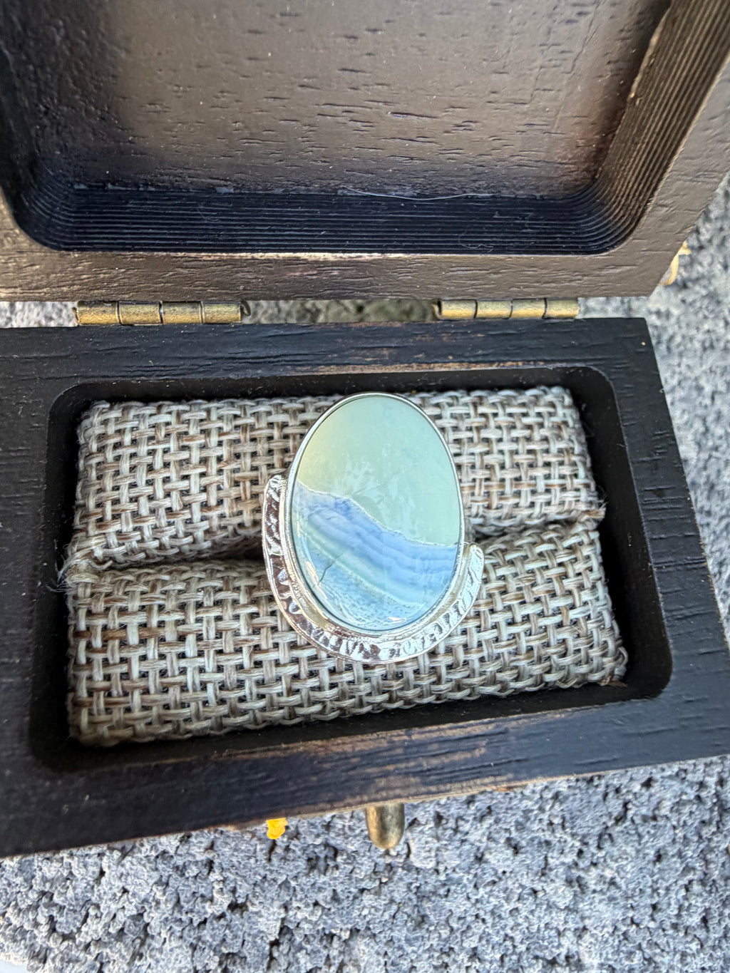 All Natural Polychrome White River set in Sterling Silver!! On Sale!