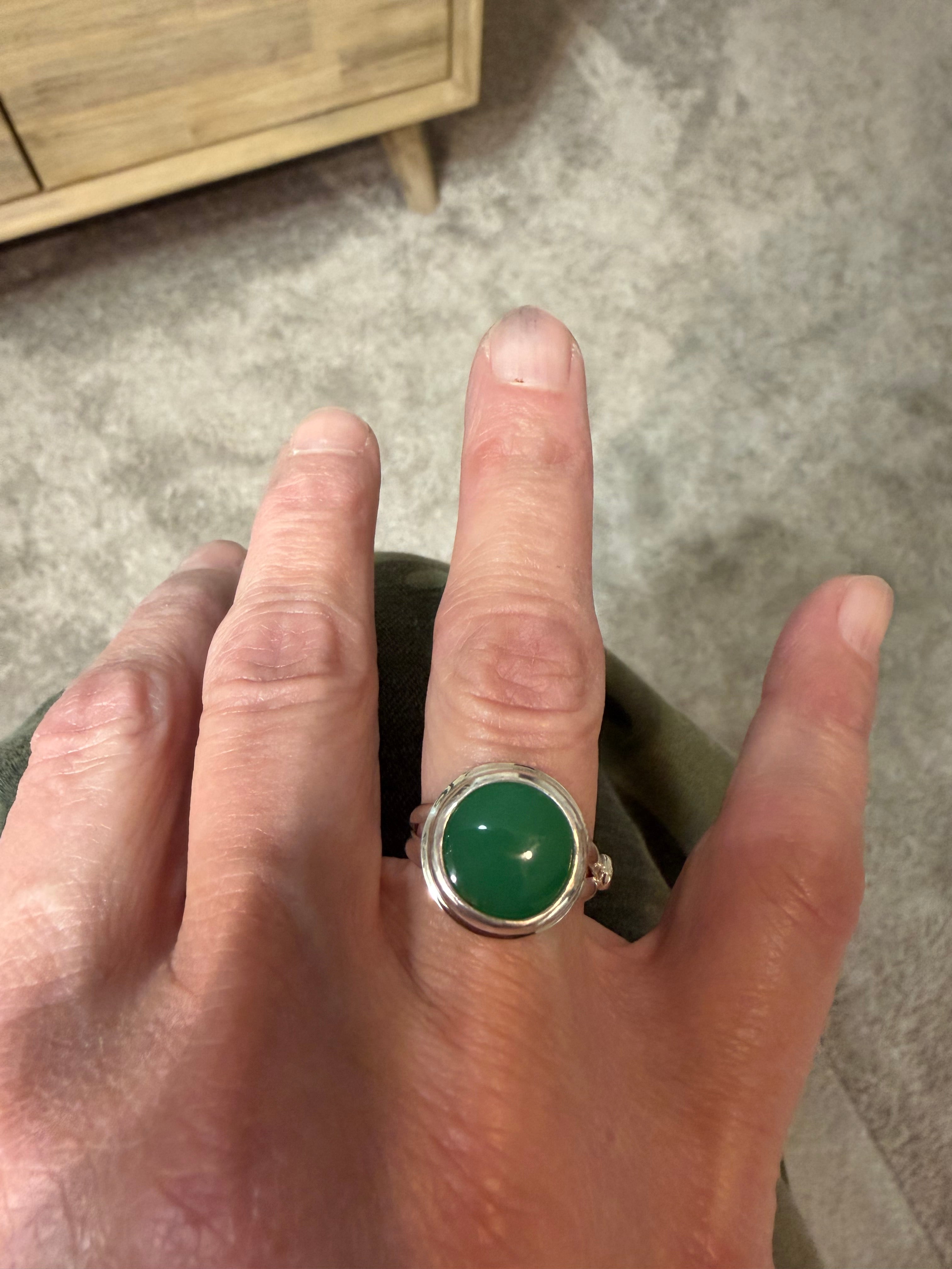"NEW Listing" Australian Chrysoprase Ring, Size 6.5.