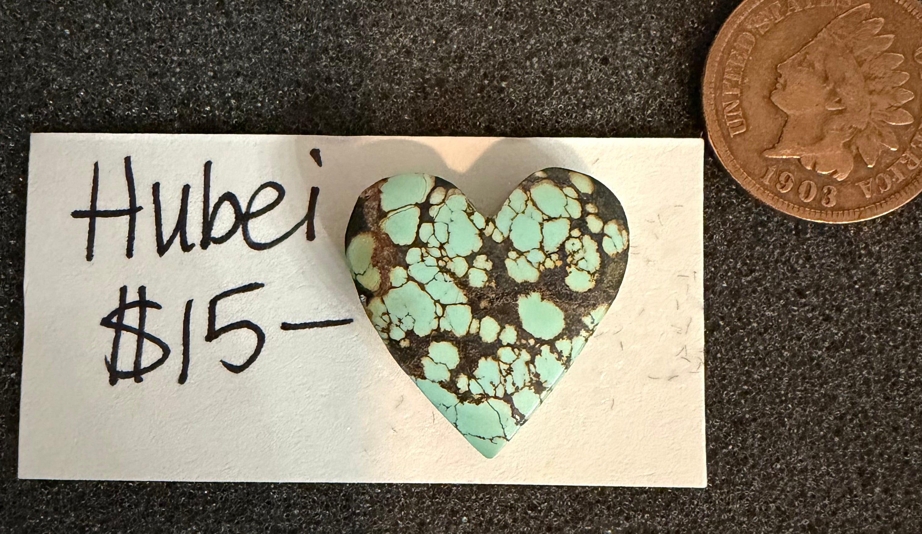 Heart Shaped Qingu Hubei Turquoise Cabochon! On Sale!