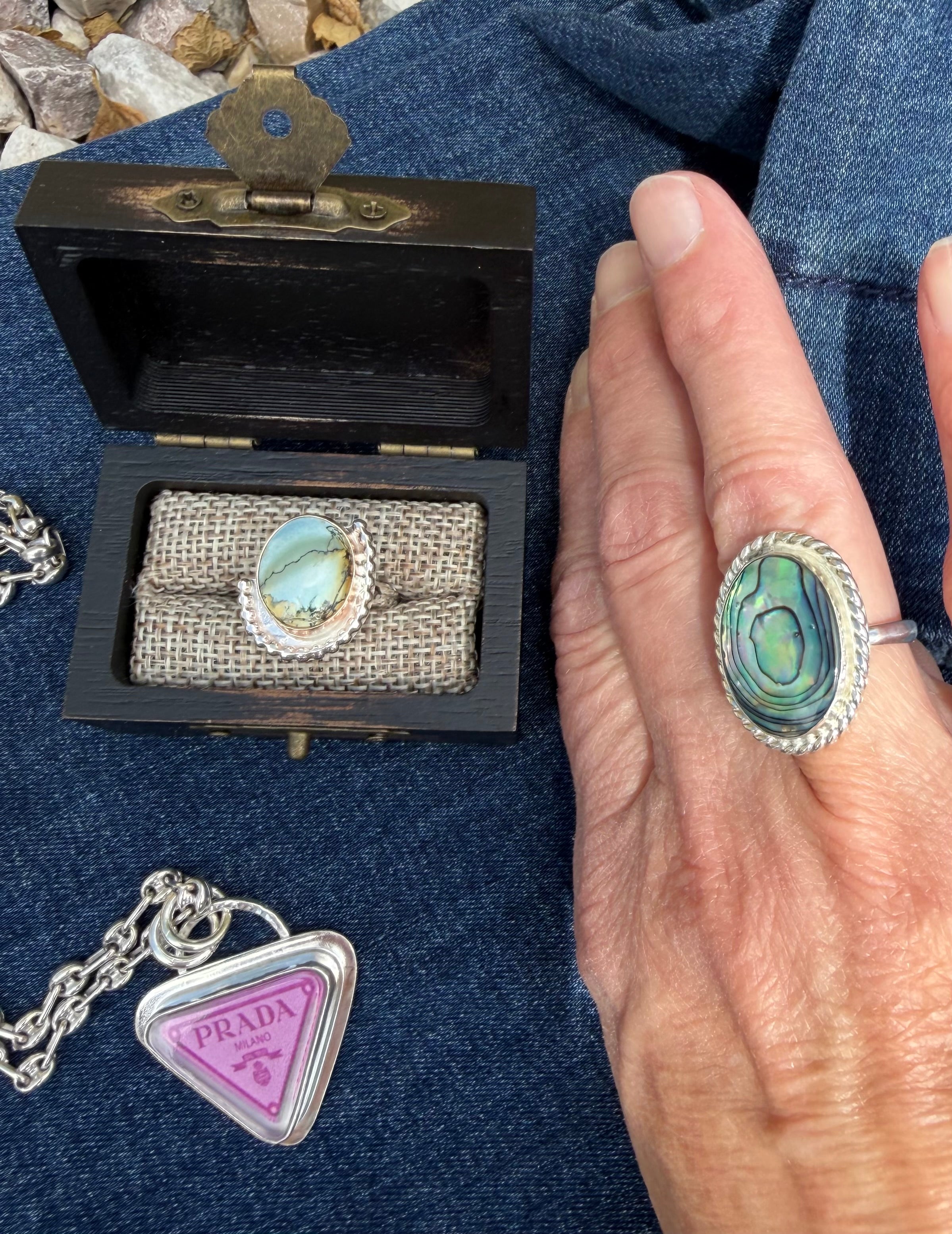 "NEW" Just added to the site! Abalone Shell Ring!!