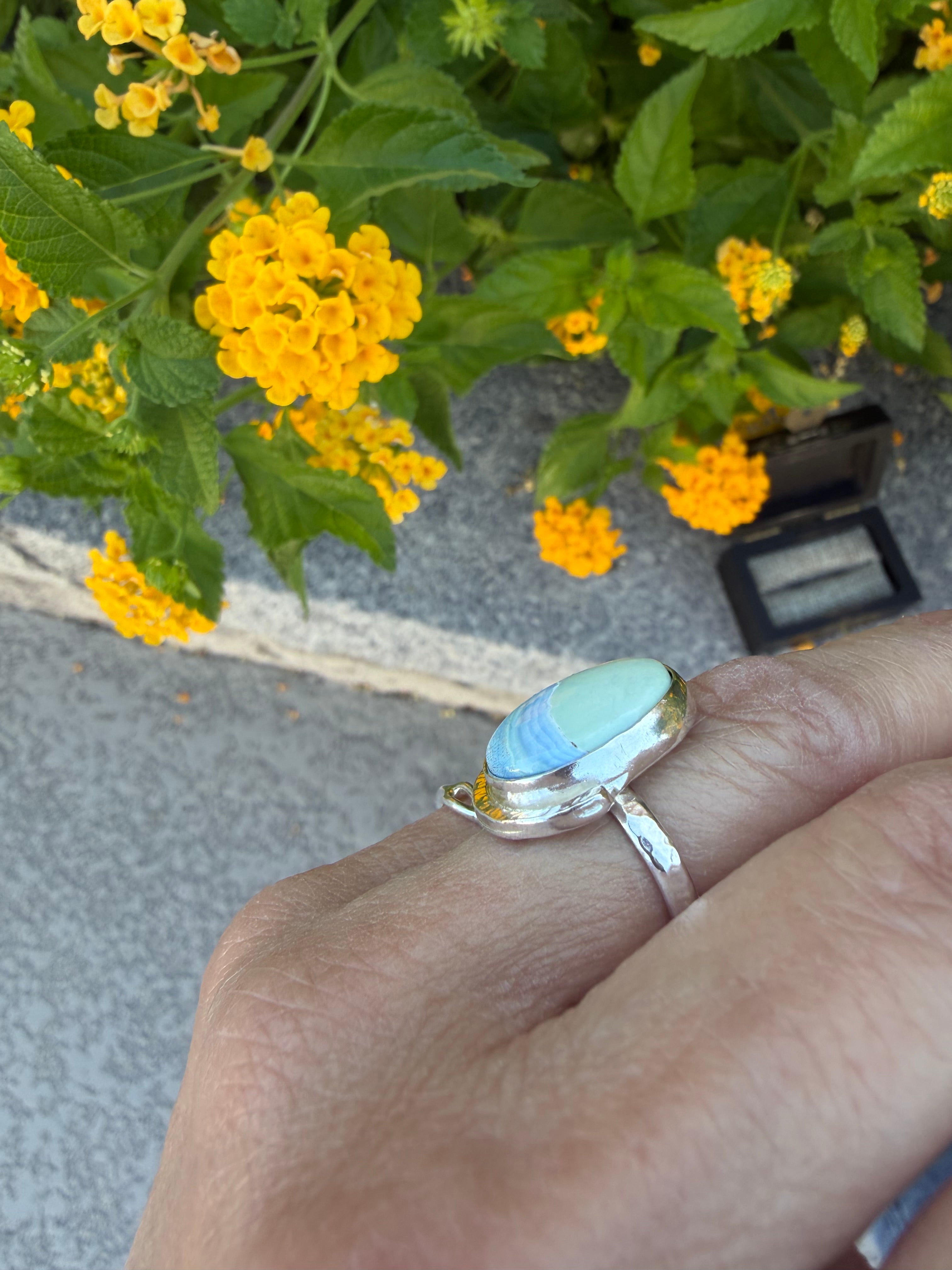 All Natural Polychrome White River set in Sterling Silver!! On Sale!