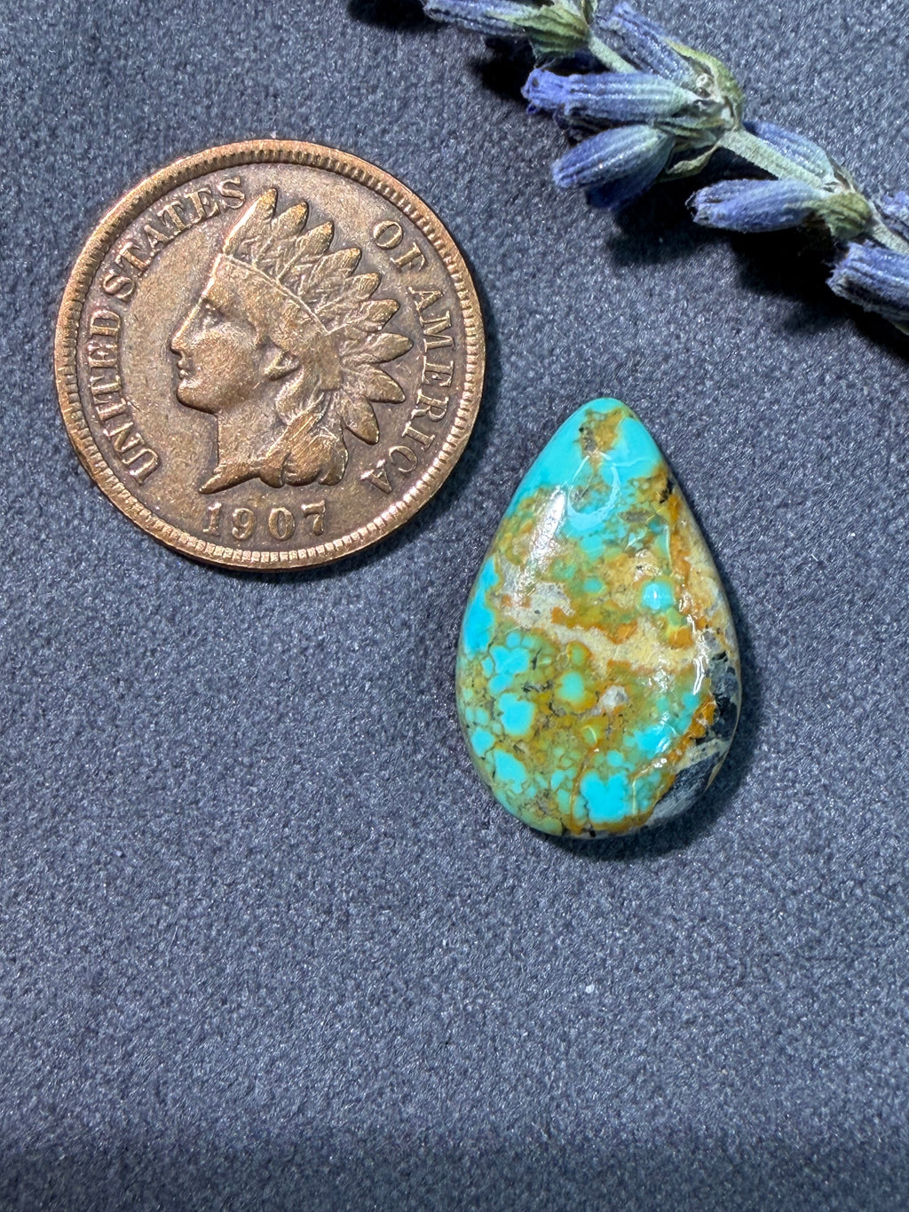 Stunning Natural BlackJack Turquoise Cabochon! On Sale!