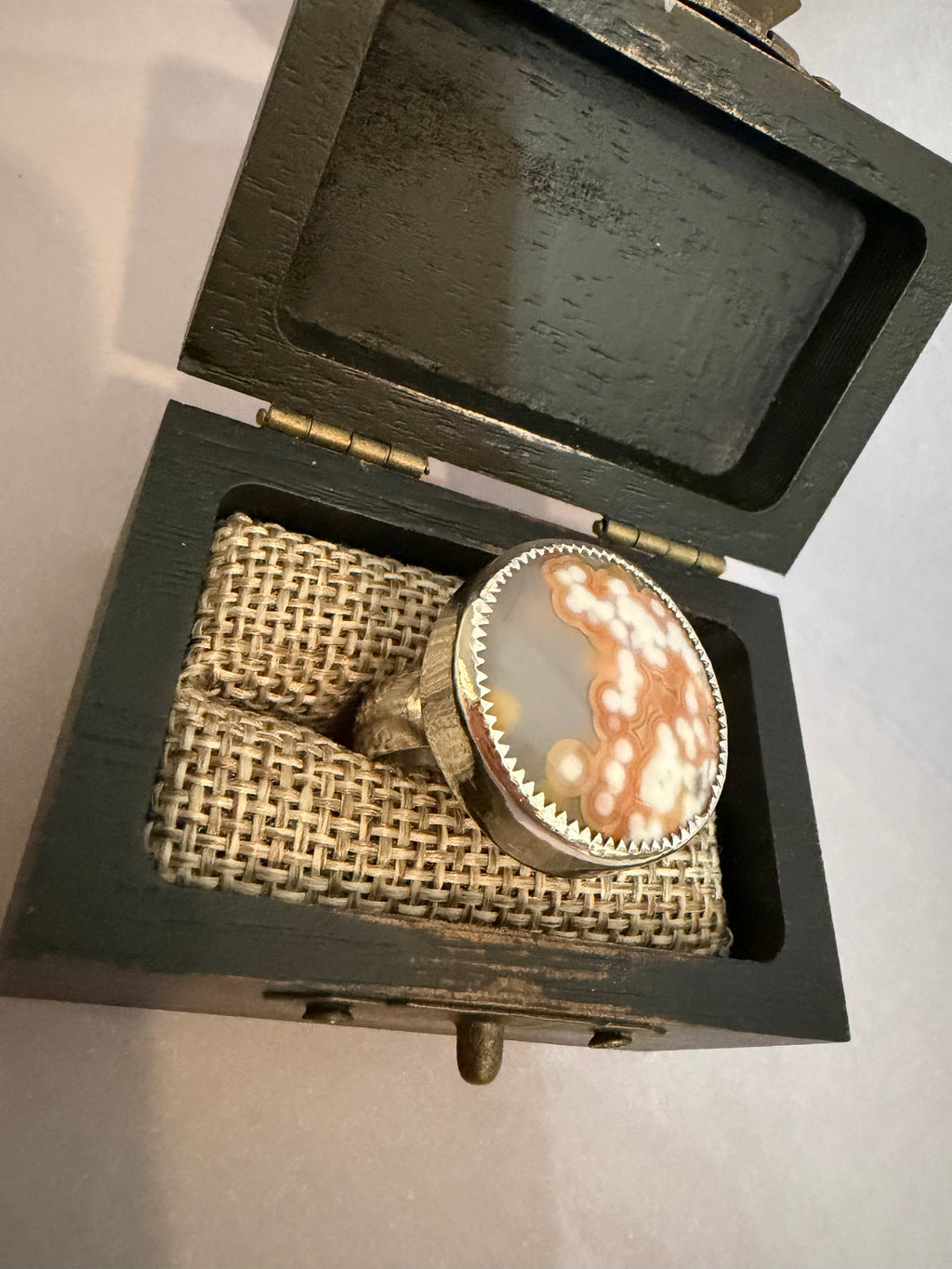 Big and Bold! Chunky Ocean Jasper "Orb" Statement Ring!