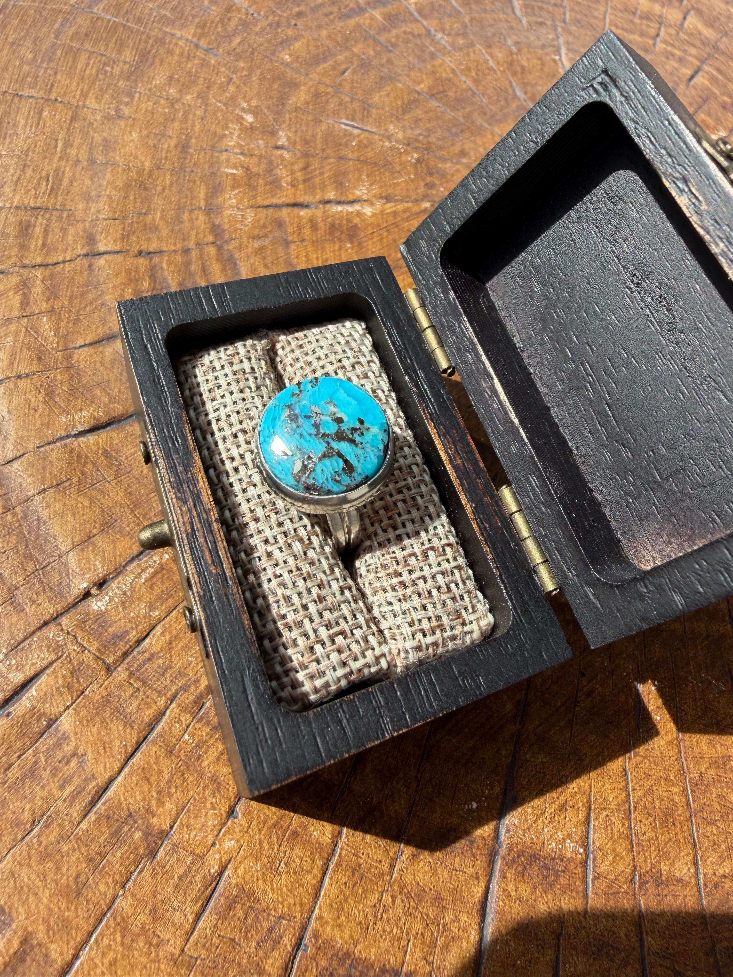 Persian Blue Turquoise and Sterling Silver Ring!! Oh My!