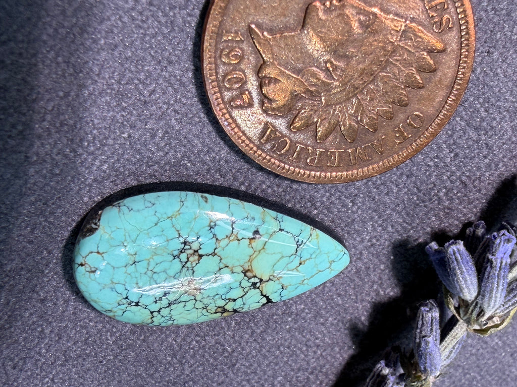 Sky Blue Natural BlackJack Turquoise Cabochon! On Sale!