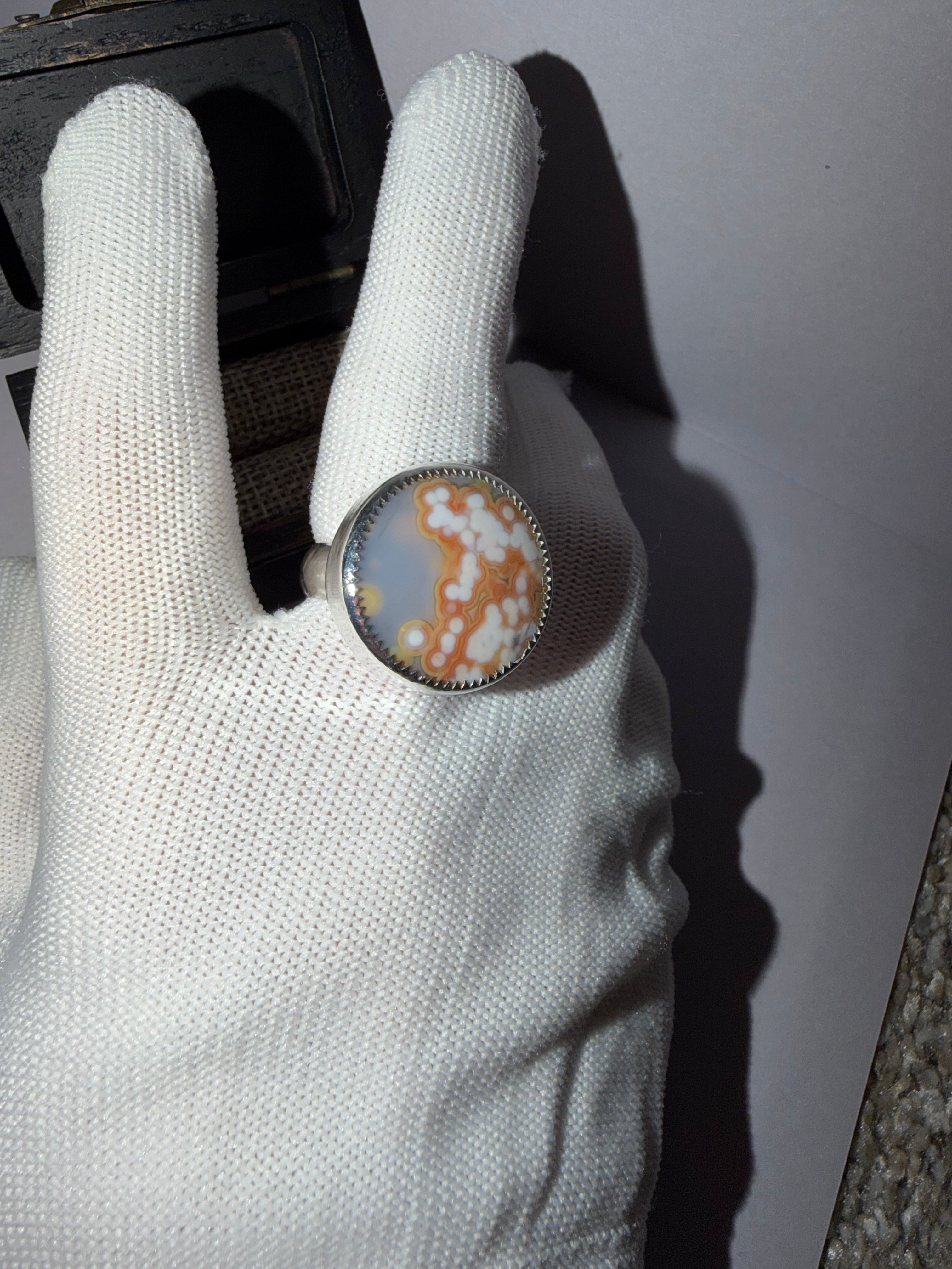 Big and Bold! Chunky Ocean Jasper "Orb" Statement Ring!